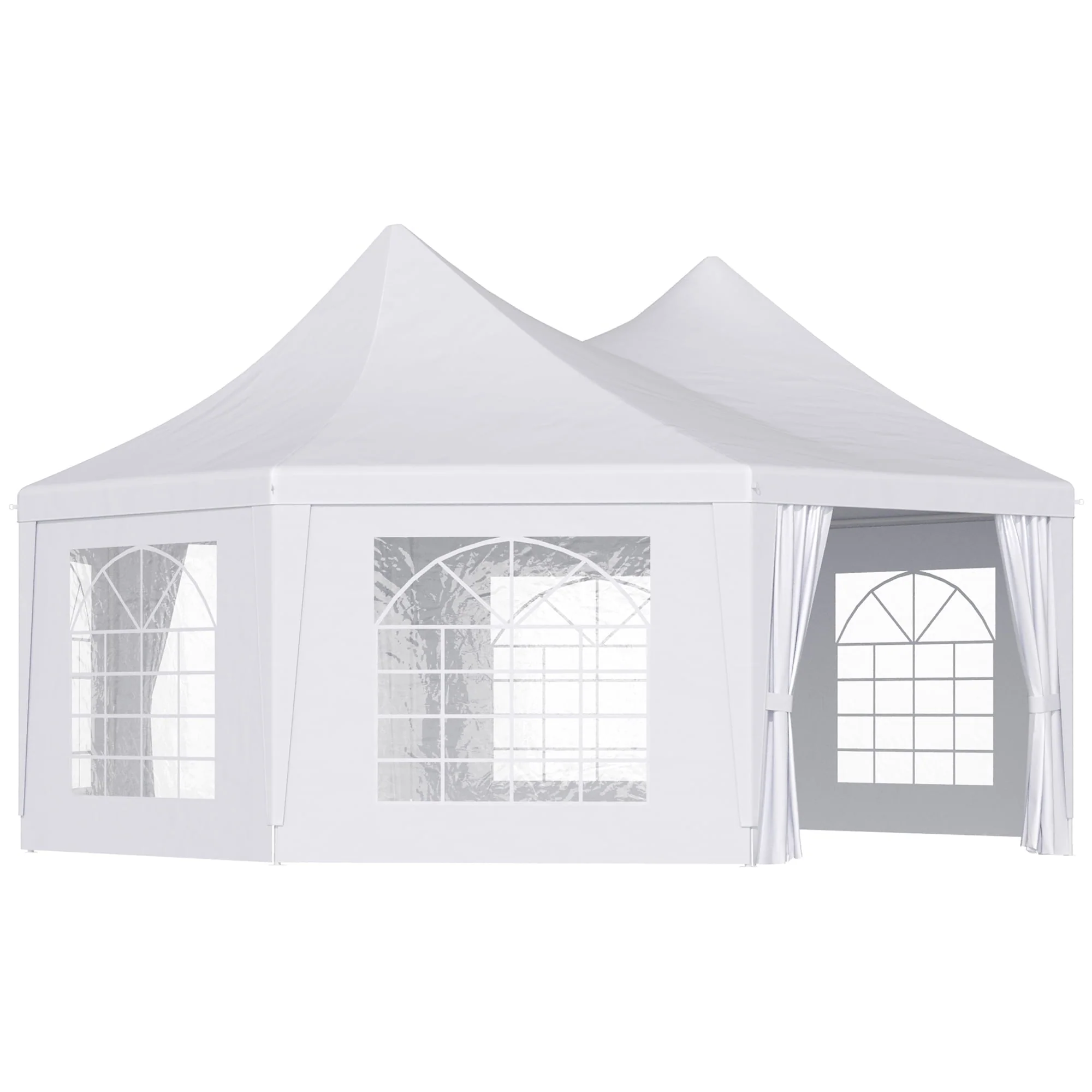 Outsunny 22′ x 16′ Party Tent Canopy with 2 Doors, 8 Cathedral Windows