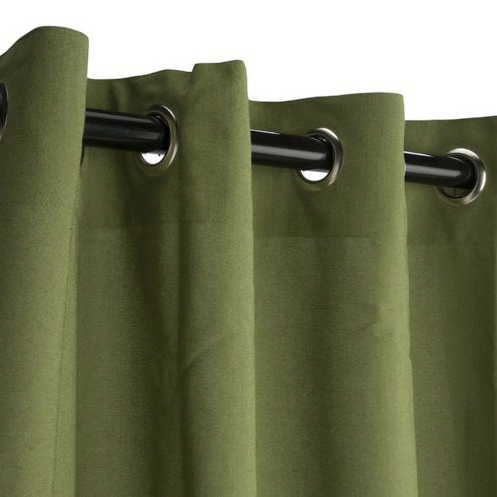 Sunbrella Canvas Navy Outdoor Curtain with Nickel Plated Grommets 50 in. x 96 in.