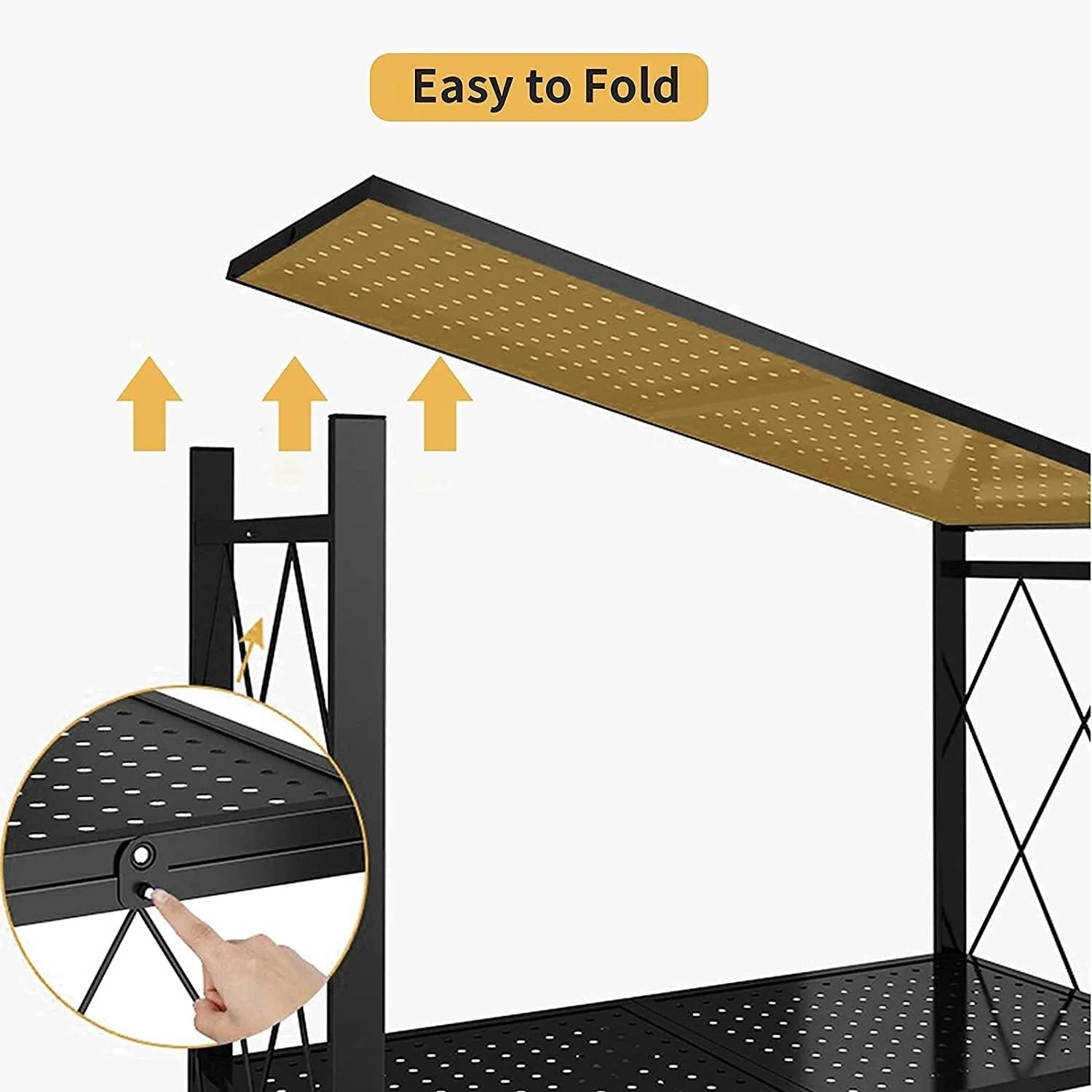 Foldable 28.35”W x 14.96”D x 63.19”L Storage Shelving Unit,Heavy Duty Metal Shelf,Foldable Shelf with Wheels,Garage Shelf Rack,Heavy Duty Pantry Organizer