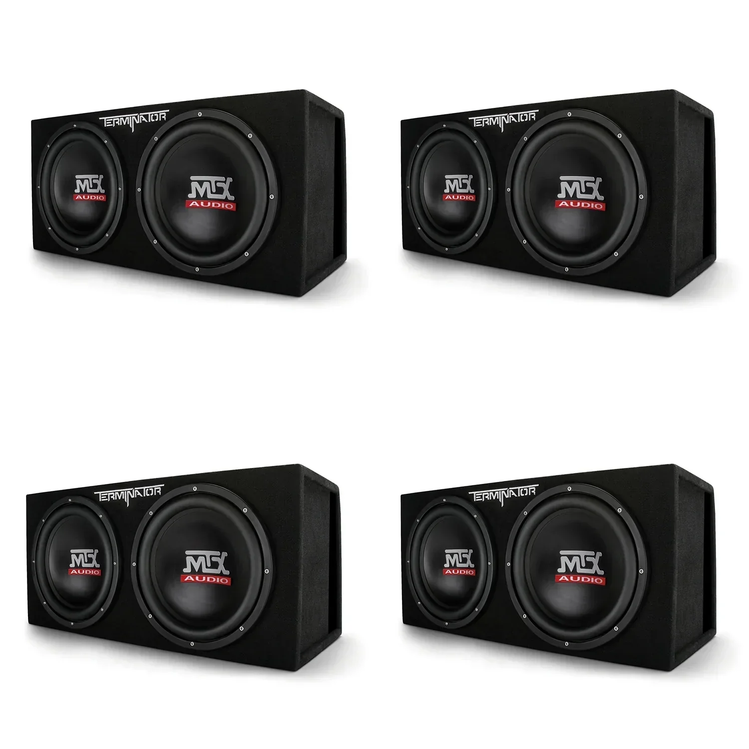 MTX Dual Loaded Subwoofer Enclosures, 12 Inch, 2000 Watt Max, 4 Pack – TNE212DV