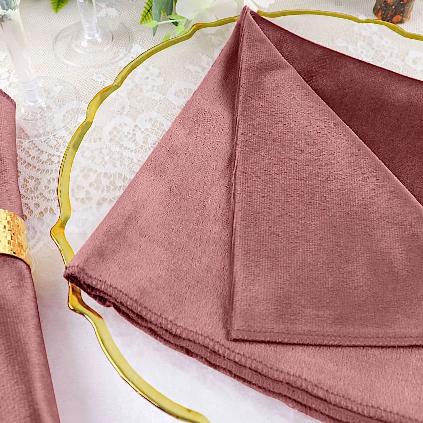 BalsaCircle 100 Pieces 20" x 20" Navy Blue Premium Velvet Napkins Linens