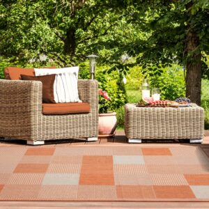 United Weavers Mali Dabeda Contemporary Geometric Area Rug, Orange, 5'3" x 7'6"