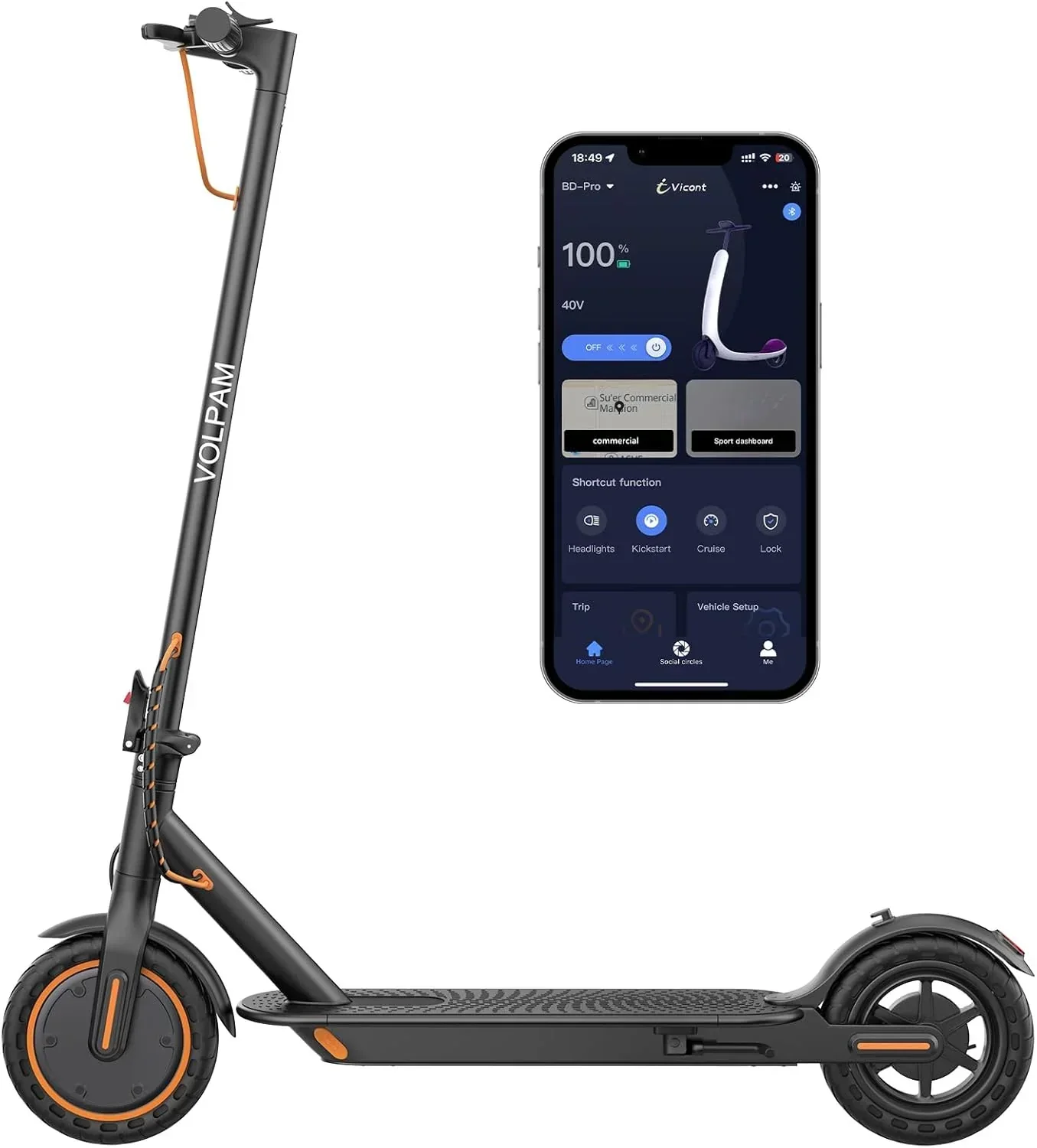Electric Scooter 350W/500W Powerful Motor 8.5″/10″ Solid Tires 19/22Mph 28/21/12 Miles Range