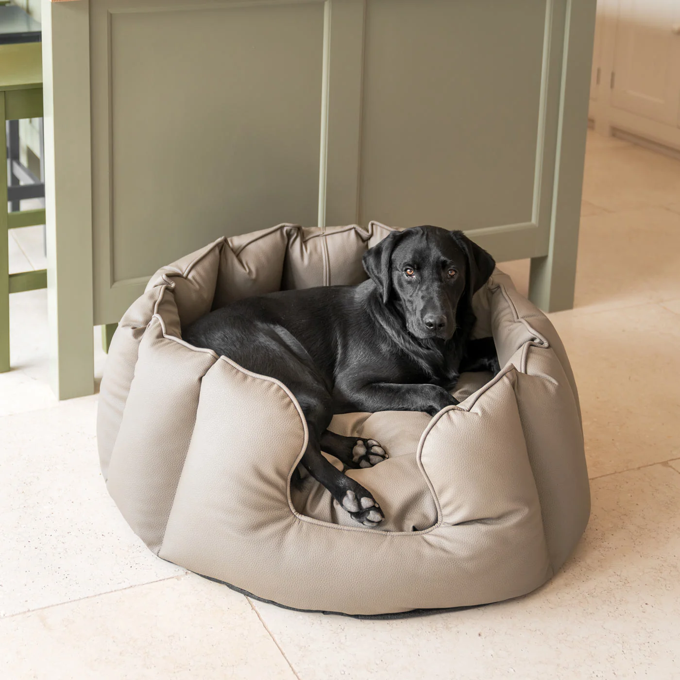 High Wall Bed in Rhino Tough Desert Faux Leather