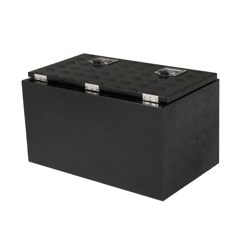 IVV Aluminum Truck Trailer Tool Box Pickup Underbody Truck Bed Storage Toolbox RV Trailer Organizer with T-Handle Latch Dual Lock Keys - Black, 42"L x 18"W x 17"H