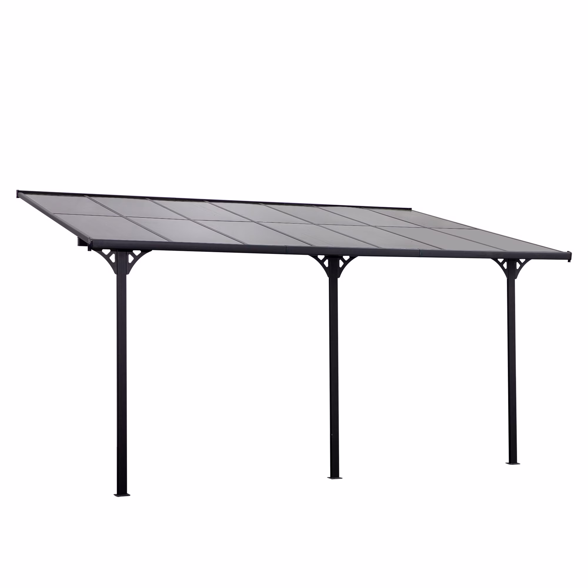 Outsunny 14.5′ x 10′ Transparent Wall Pergola, UV Blocking Awning, Gray