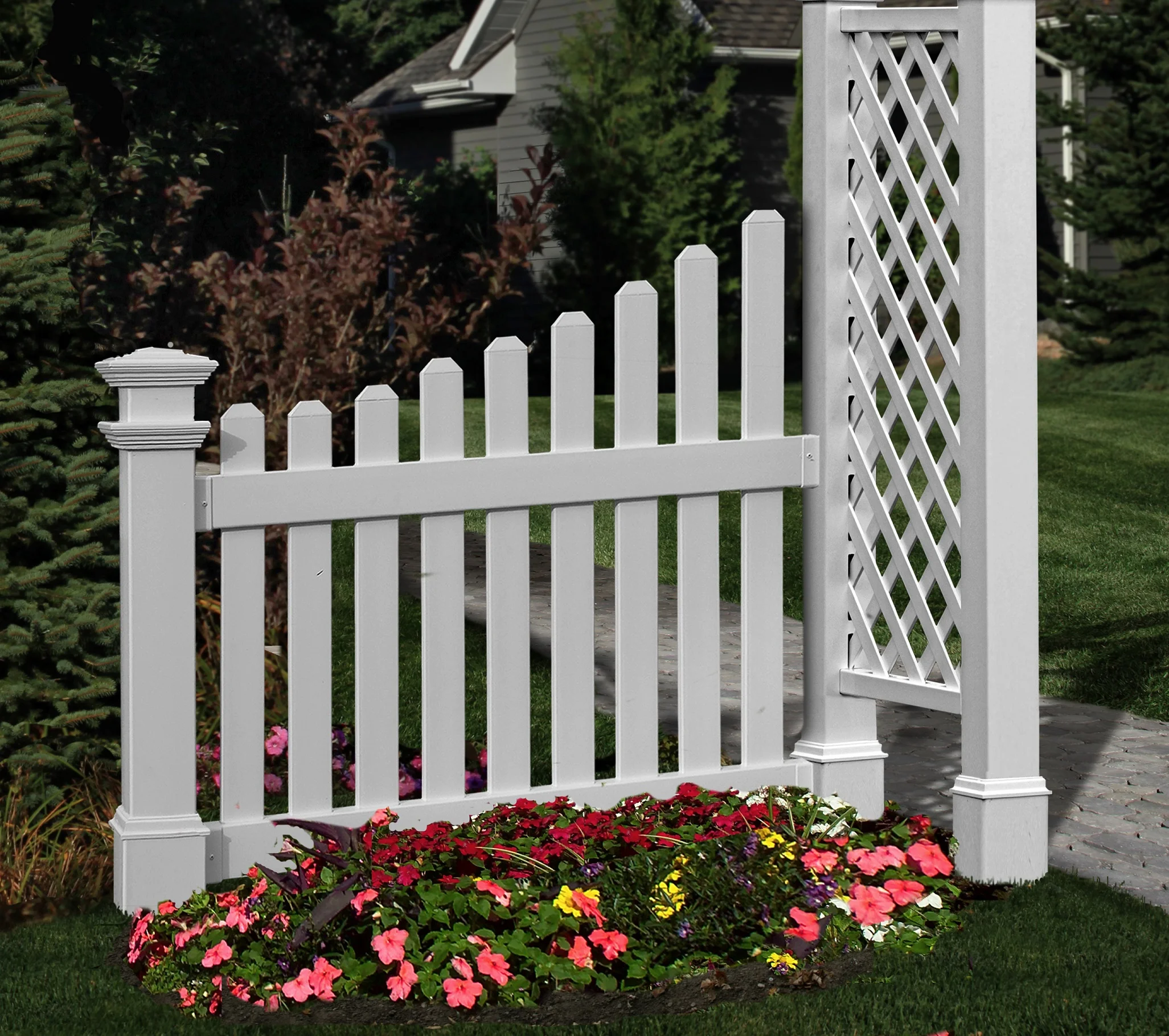 Vita 49″ L x 39″ W Vinyl Cottage Picket Wings White VA74338