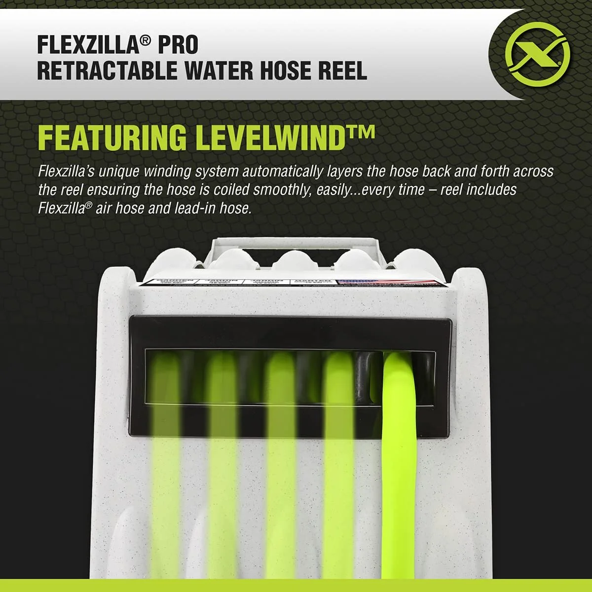 Flexzilla Pro Retractable Water Hose Reel, 1/2" x 70' - L8340FZ
