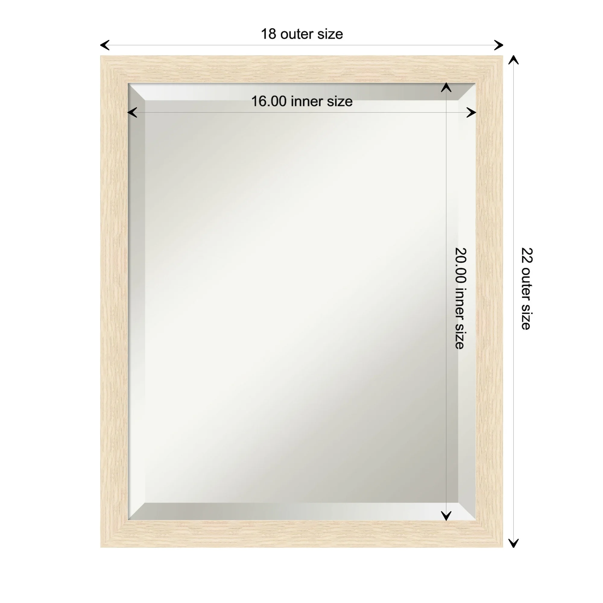 Amanti Art Woodgrain Stripe Beveled Wood Wall Mirror 22 x 18 in.