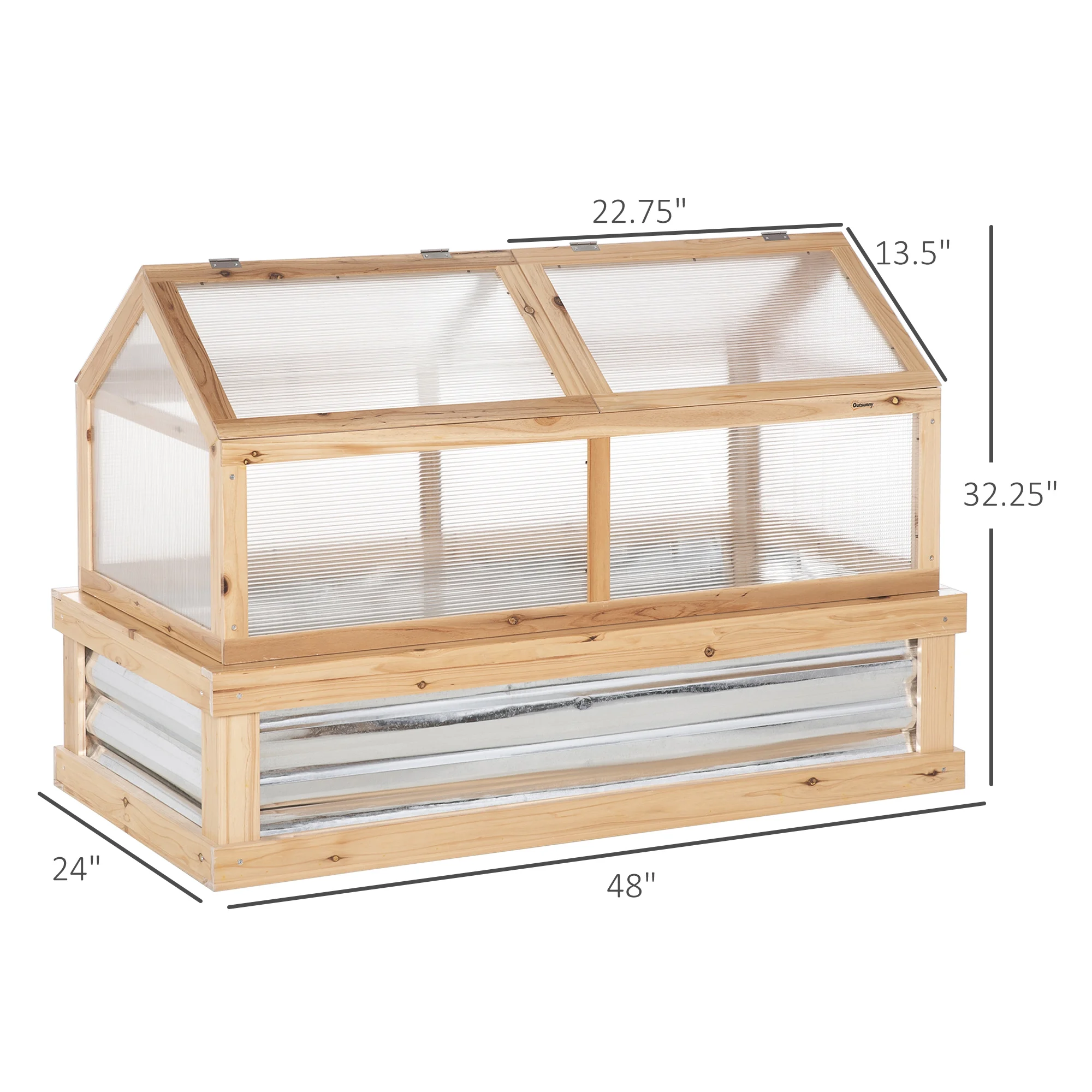 DUOSONG Outsunny Raised Garden Bed, 47" X 22" X 33", Elevated Wooden Planter Box W/ Lockable Wheels, Storage Shelf, And Bed Liner For Backyard, Patio, Natural Natural Wood Garden & Outdoor Garden
