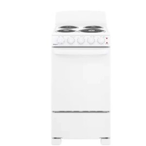 20-inch electric oven with 4 cooking zones, freestanding, in white