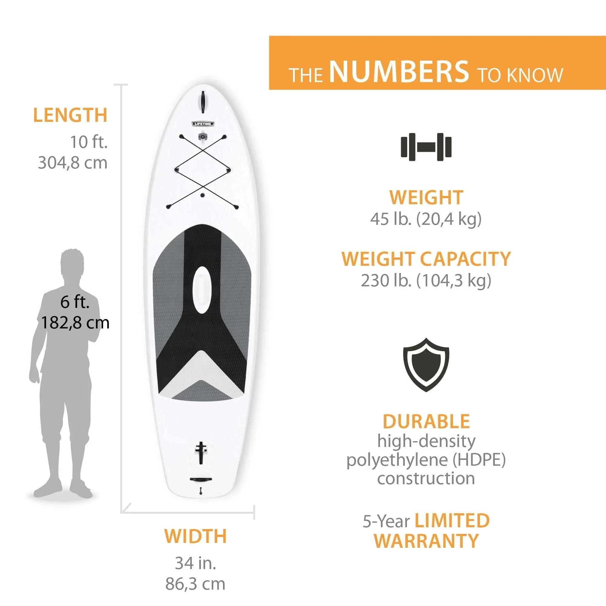 Lifetime Horizon Stand Up Paddle Board 10′ White Set Of 2 – 90749
