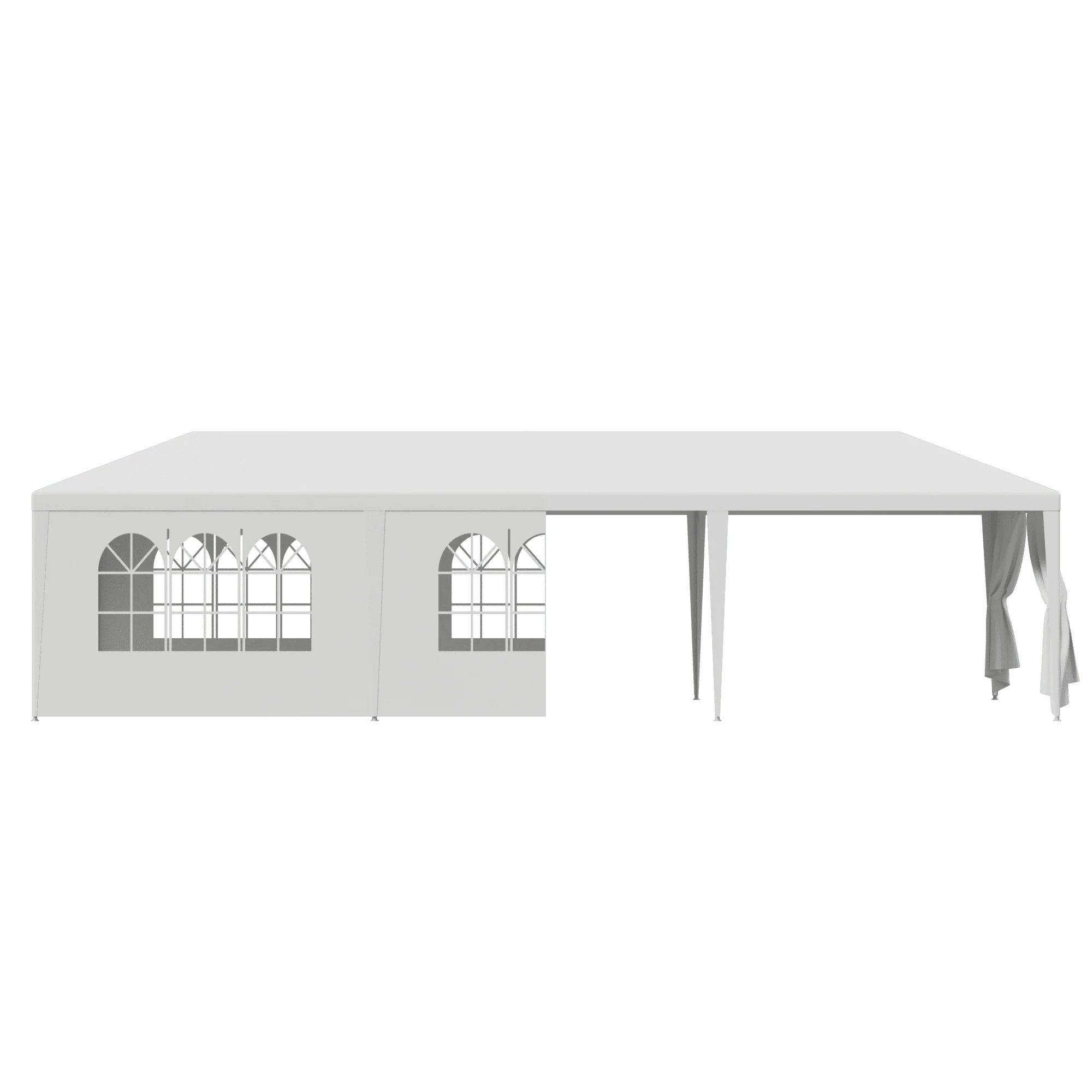 ZENSTYLE Patio Wedding Party Tent Set White Waterproof Canopy - 10 x 30' White