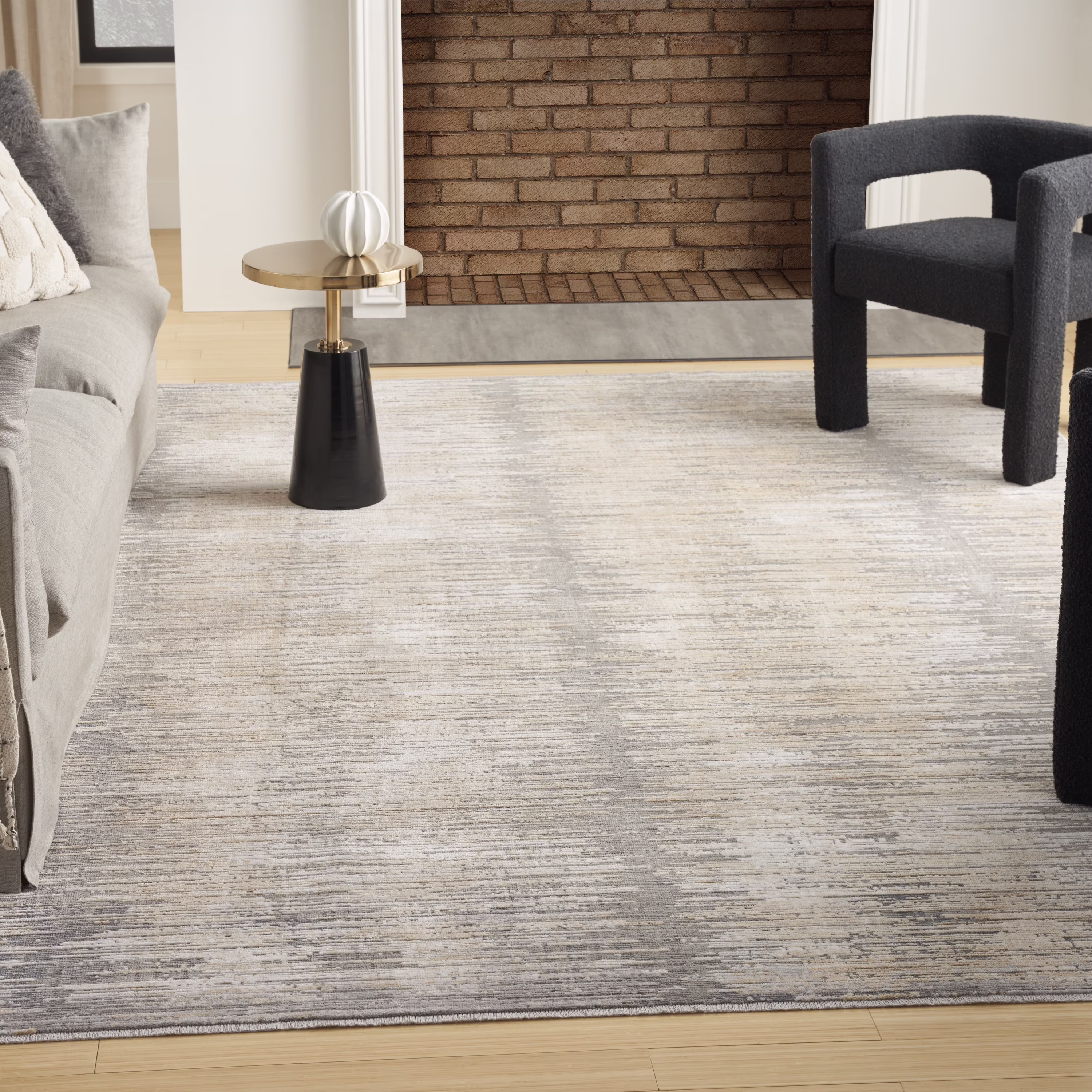 Nourison Modern Abstract Abstract Grey Gold 5’3″ x 7’6″ Area Rug (5×8)