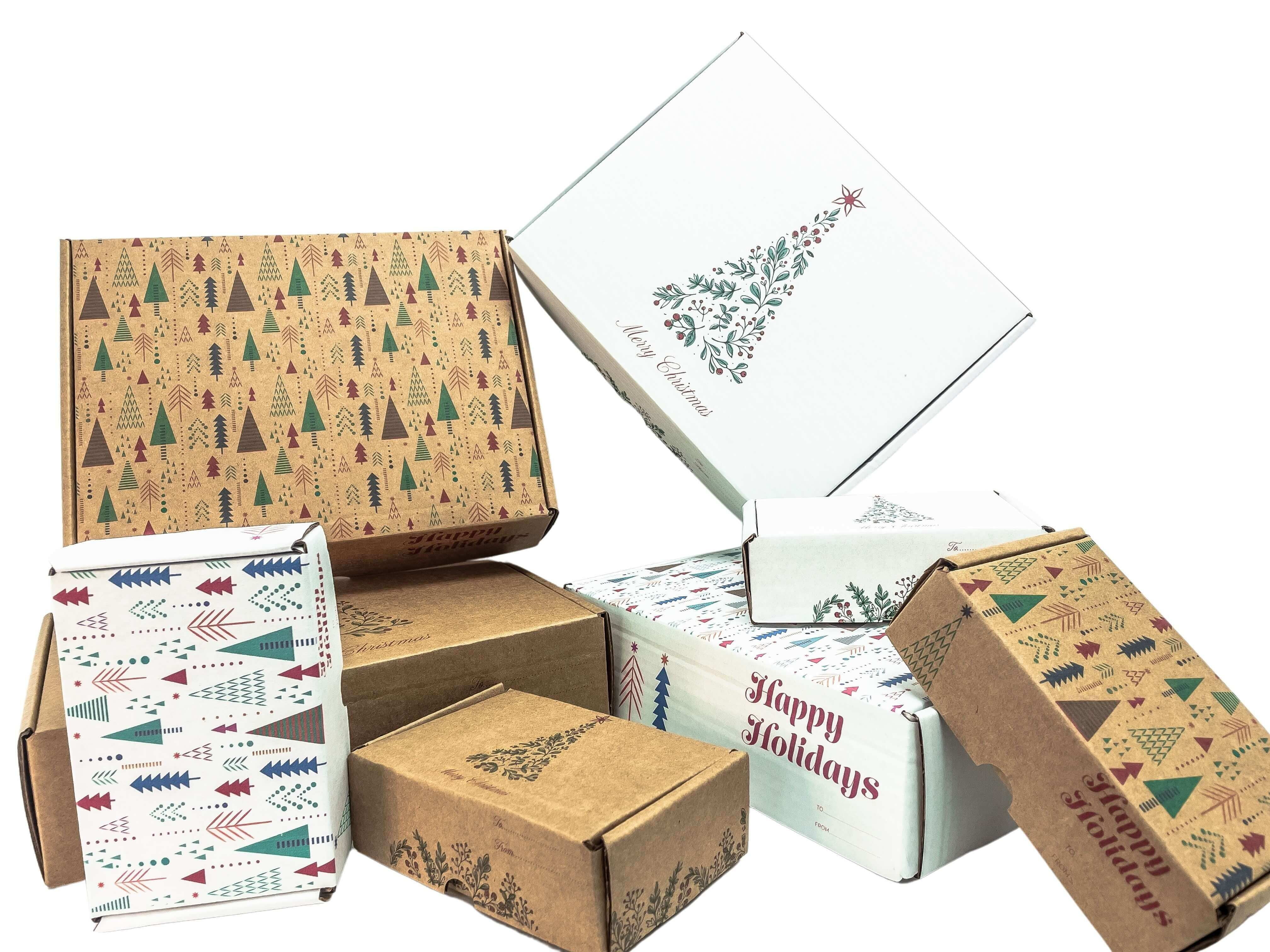 Ucanpack Christmas Mailing Boxes For Shipping 4 x 4 x 4″ – Chrismas Tree Printed Christmas Mailing Boxes For Shipping – Holiday Shipping Box Made In USA Christmas Small Business Supplies