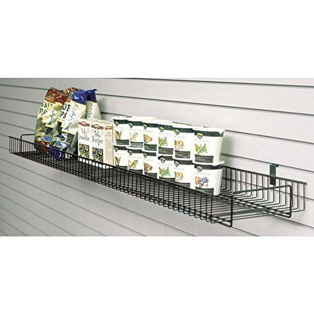 HUBERT Slatwall Shelf with Lip Black Wire – 60″ L x 12″ D