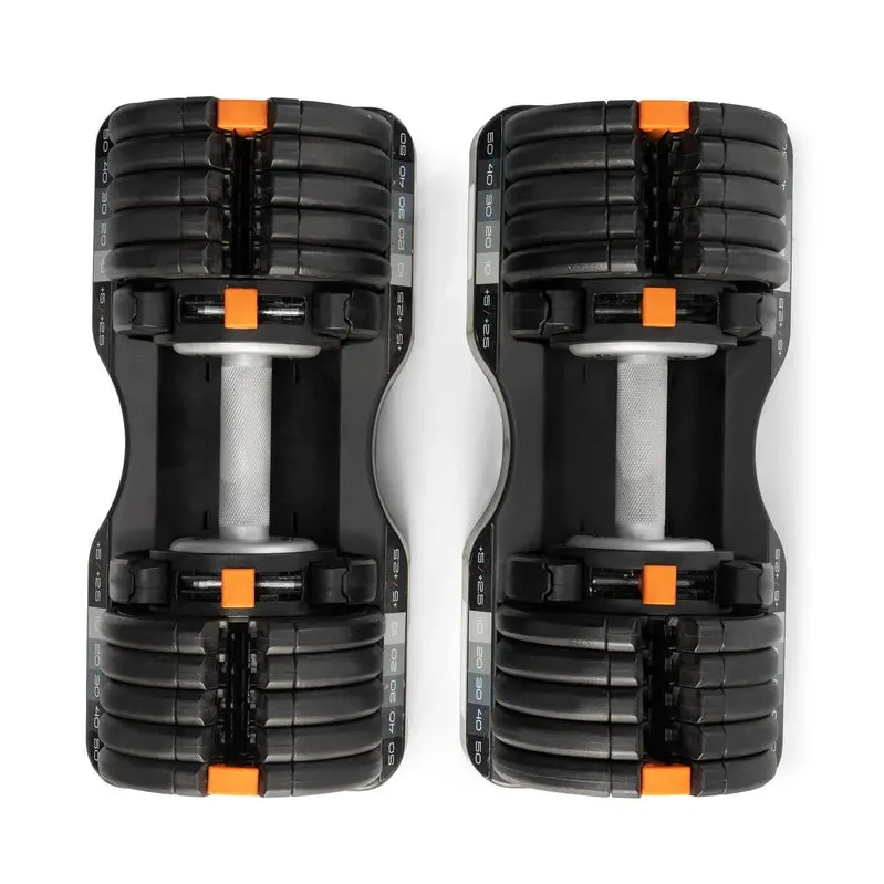 NordicTrack Select-A-Weight Adjustable Dumbbell Set, 55 lb Pair - Easy Dial-Select Mechanism