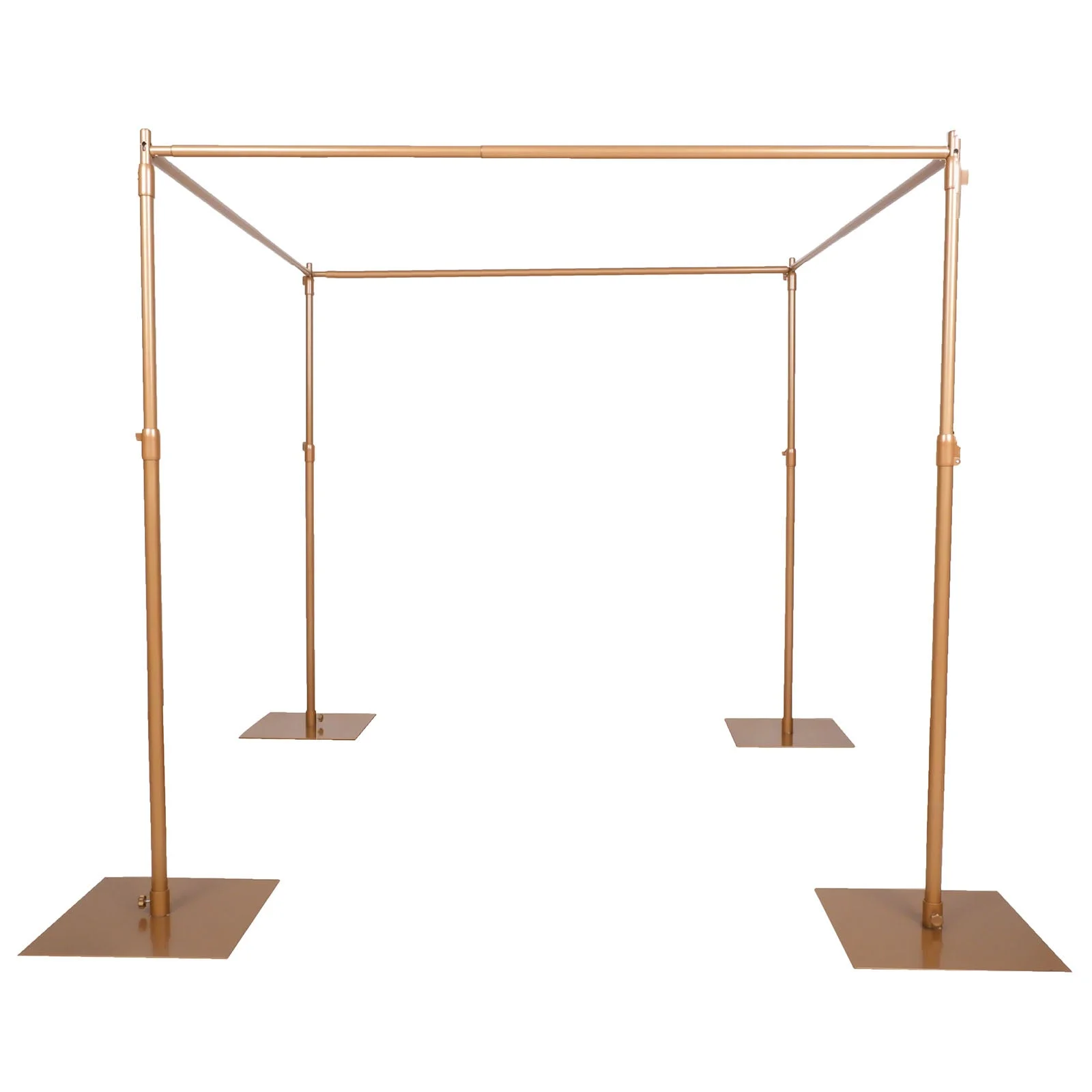 Efavormart 10ft | 4 Post Gold Metal DIY Photography Backdrop Stand, Wedding Arch Canopy Tent