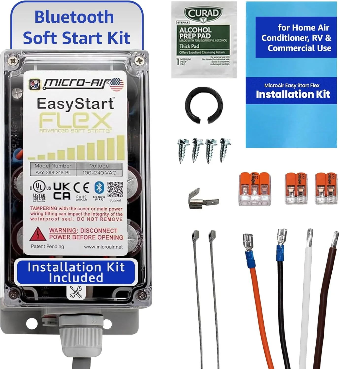 Micro-Air HVAC Soft Start Kit, Bluetooth, Up To 6 Tons – EasyStart FLEX 398