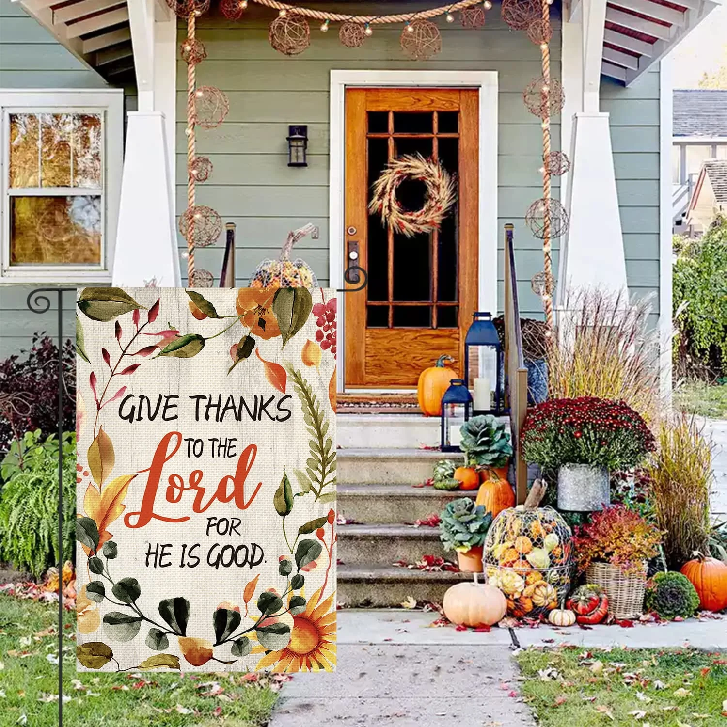 Artoid Mode Give Thanks to The Lord Thanksgiving Garden Flag 12 x 18 Inch