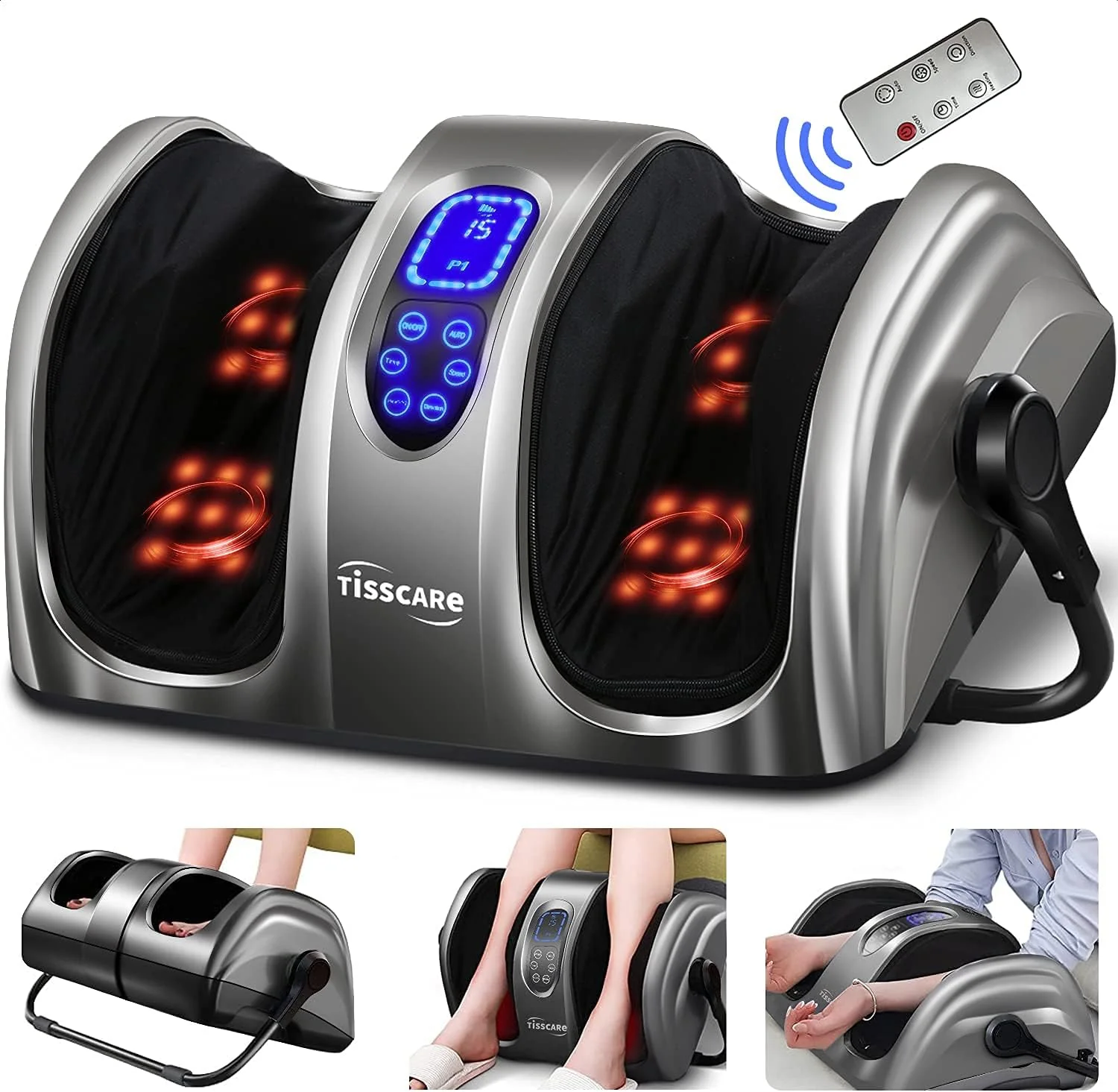 Shiatsu Foot Massager with Heat-Foot Massager Machine for Neuropathy, Plantar Fasciitis and Pain Relief-Massage Foot, Leg, Calf, Ankle with Deep Kneading Heat Therapy, Gift for Mother’s Day