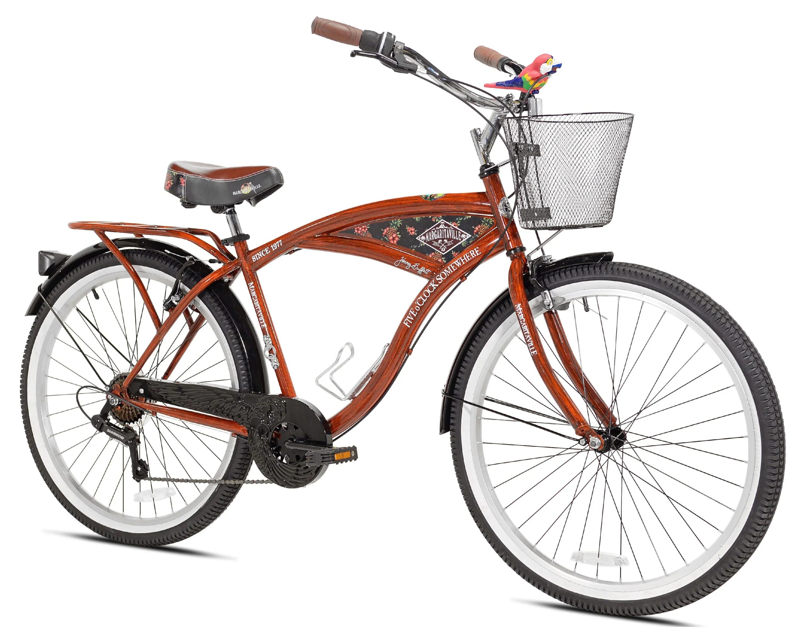 Kent 26in Margaritaville Men’s Cruiser Bike, Wood Grain Color