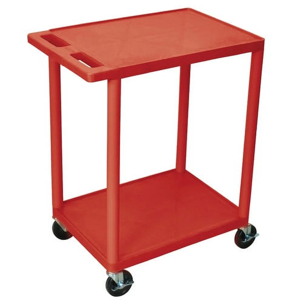 Luxor 300 lb. 24" x 18" 2-Shelf Grey Utility Cart