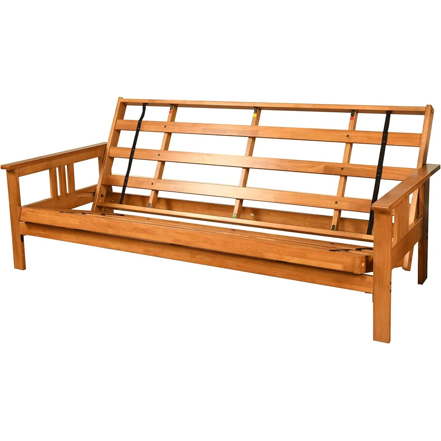 Homestock African Artifacts Full Size Futon Frame Set with Mattress, Easily Converts to Bed, Versatile Design Futon Frame for All Spaces, 33"H x 79"L x 37"D-Color:Linen Charcoal,Size:Barbados