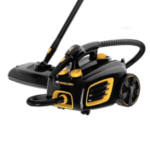 McCulloch MC1375 Canister Steam Cleaner with 20 Accessories, Extra Long Power Cord, Chemical Free Cleaning for Most Floors, Counters, Appliances, Windows, Autos, and More, 1 (Pack), Black