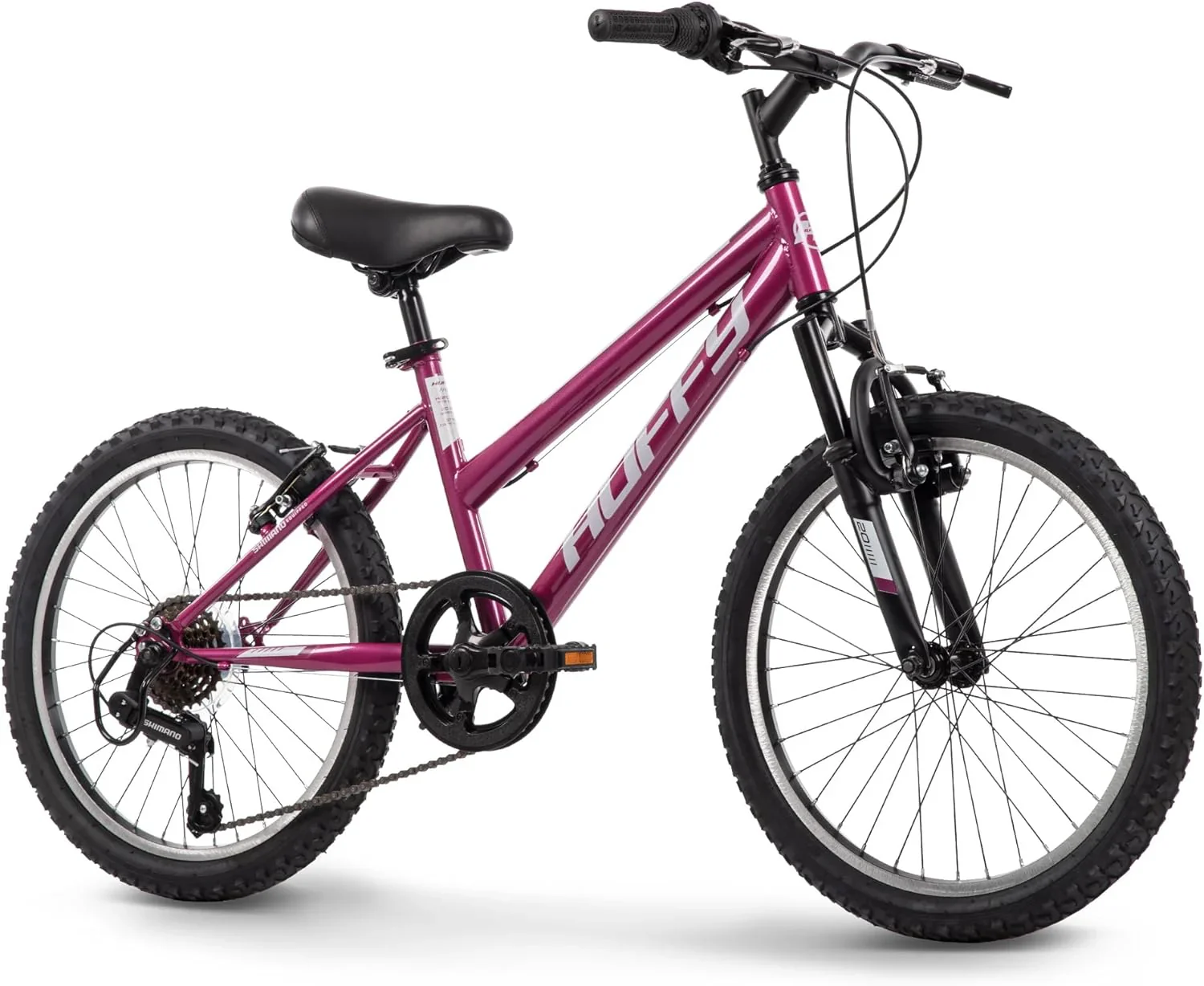 Huffy Stone Mountain Hardtail Mountain Bike for Boys/Girls/Men/Women, 20″/24″/26″ Sizes, 6 or 21 Speed Shimano Twist Shifting, Front or Dual Suspension, Comfort Saddle, Sleek Colors