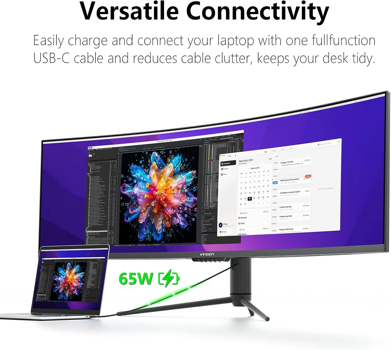 INNOCN 49 Inches Curved Gaming Monitor, 144Hz, HDR400, 32:9 – 49C1G