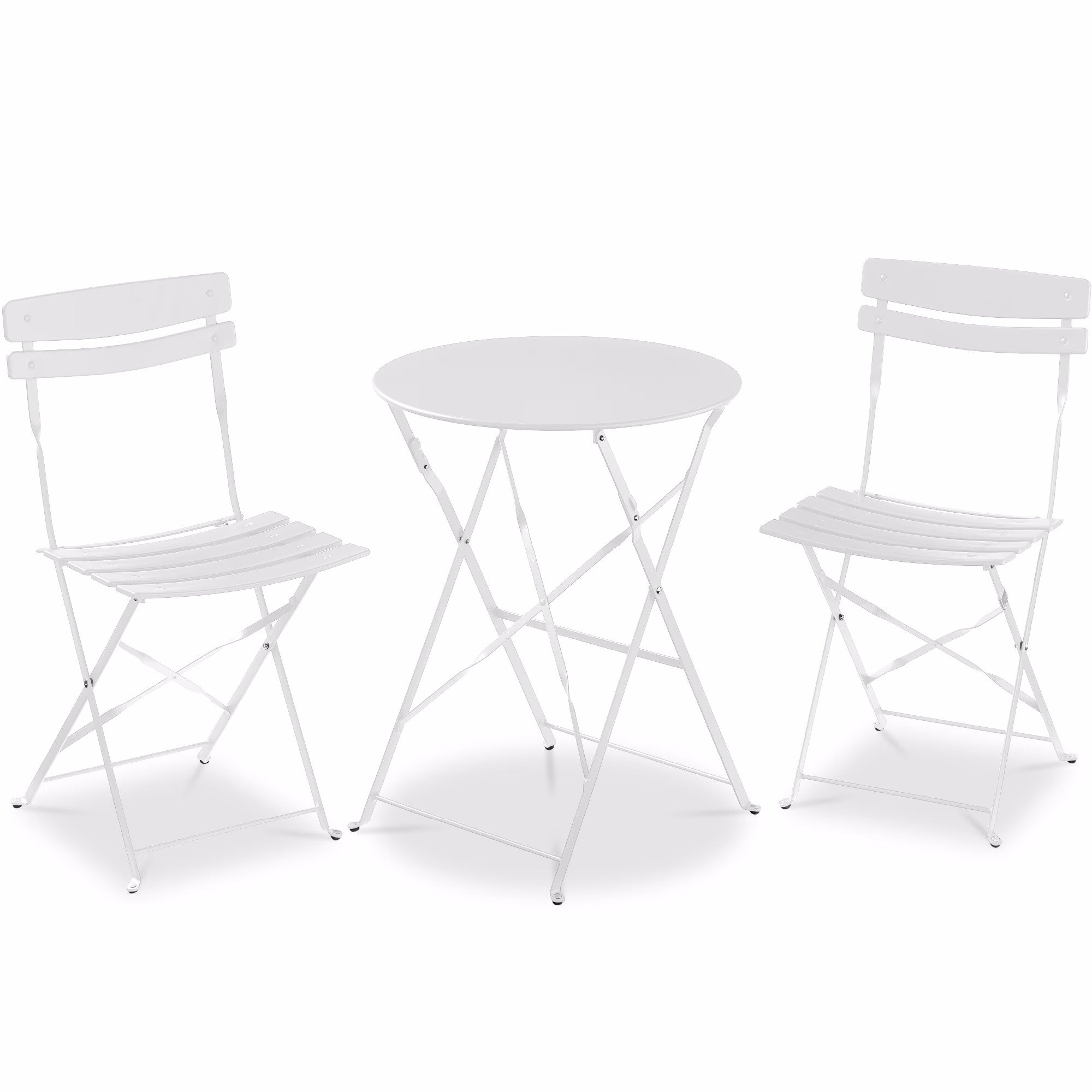 Best Choice Products 3-Piece Small Bistro Set, Folding Patio Furniture Set of 2 Chairs and Table - Black