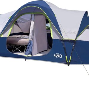 UNP Camping Tent 10-Person-Family Tents, Parties, Music Festival Tent, Big, Easy Up, 5 Large Mesh Windows, Double Layer, 2 Room, Waterproof, Weather Resistant, 18ft x 9ft x78in