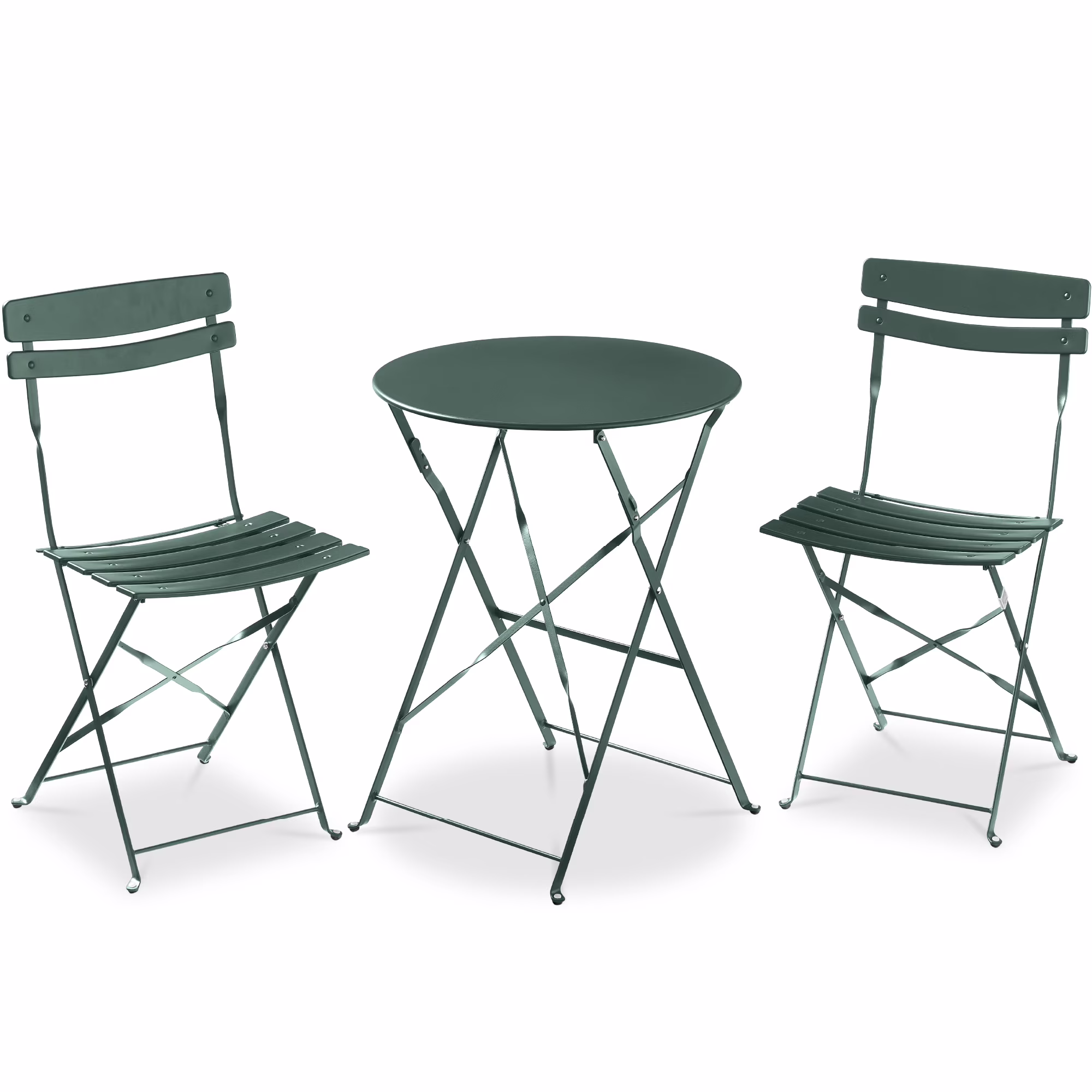 Best Choice Products 3-Piece Small Bistro Set, Folding Patio Furniture Set of 2 Chairs and Table - Black