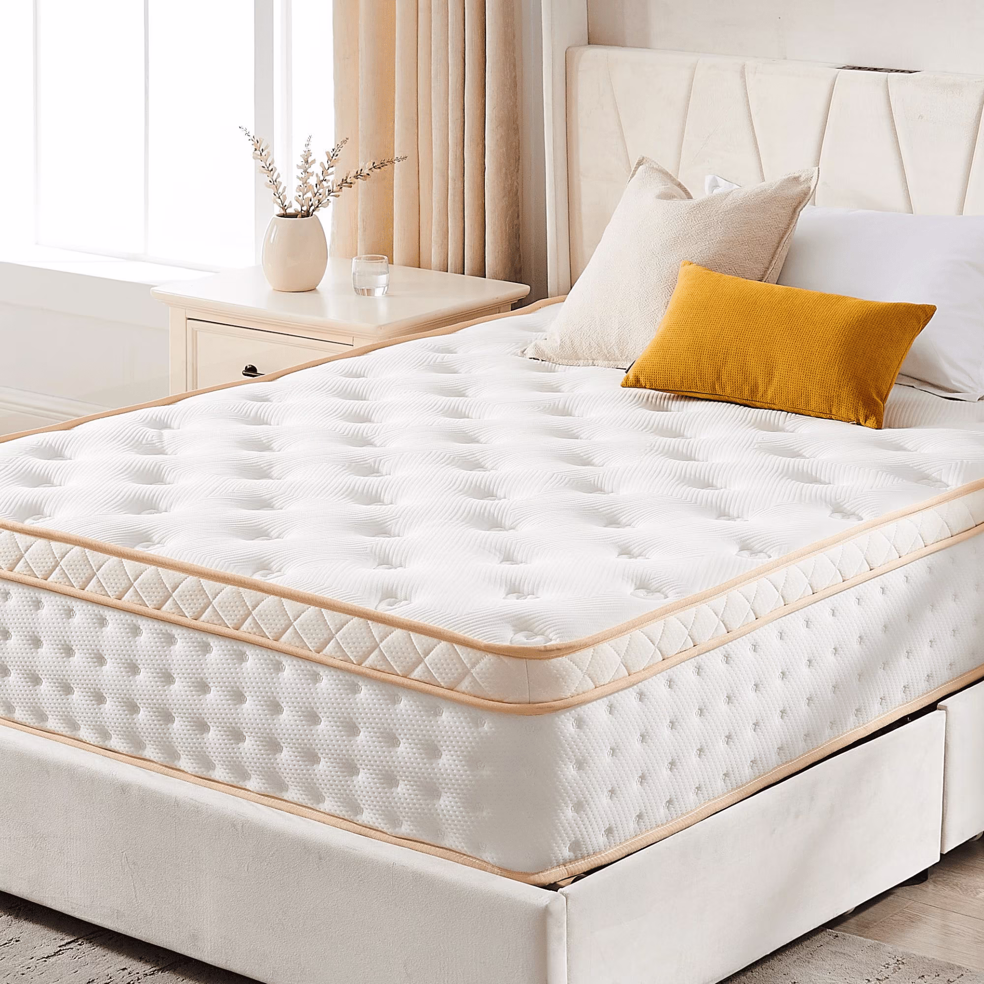 IInnovZBOM10" Queen Size Mattress, Medium Firm Hybrid Mattress with Gel Memory Foam and Pocket Springs, CertiPUR-US Certified for Pressure Relief and Motion Isolation, 100 Night Trial, 80 x 60" x 1