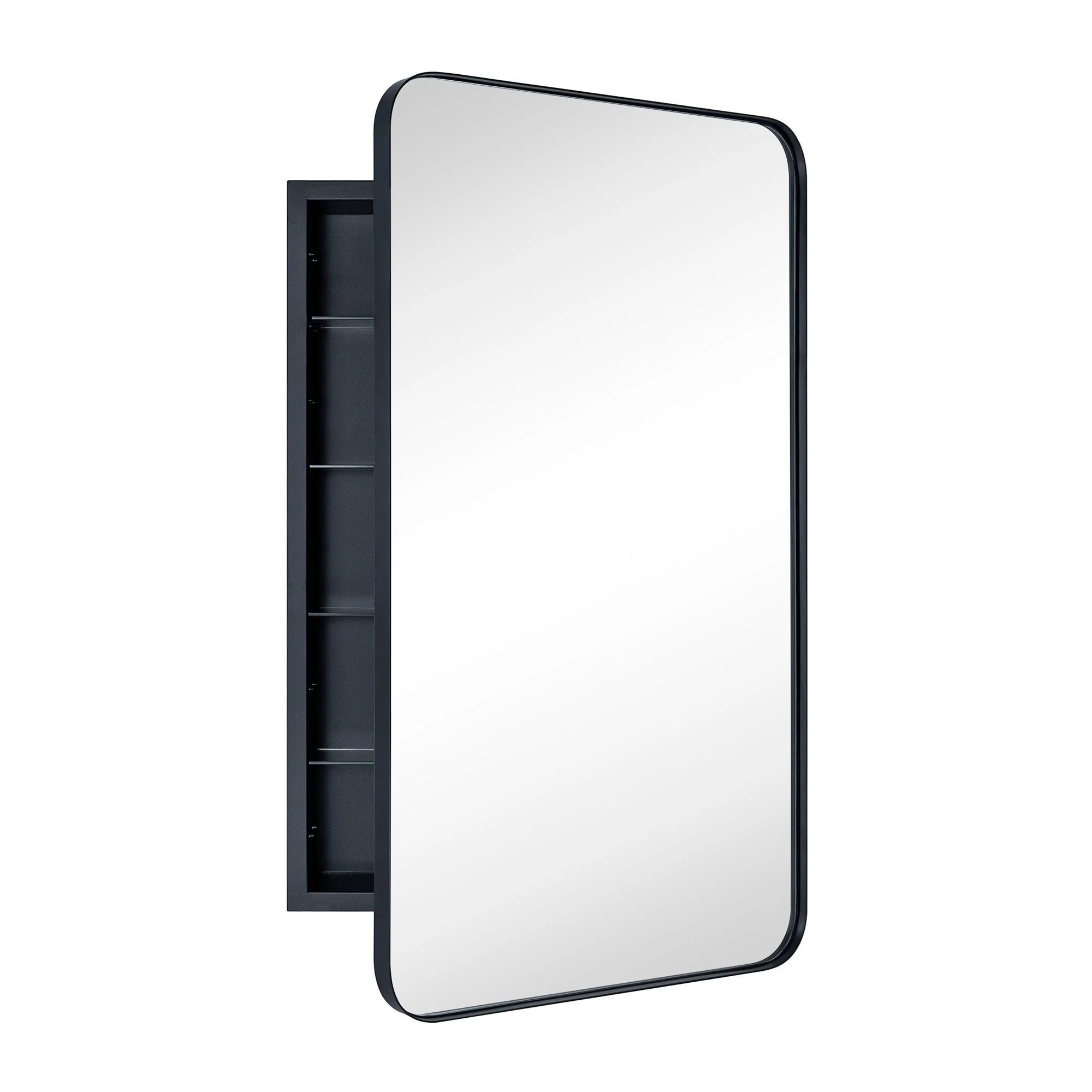 TEHOME WH Recessed Framed Medicine Cabinet with Mirror and Adjustable Shelves 16" x 24" - Chrome