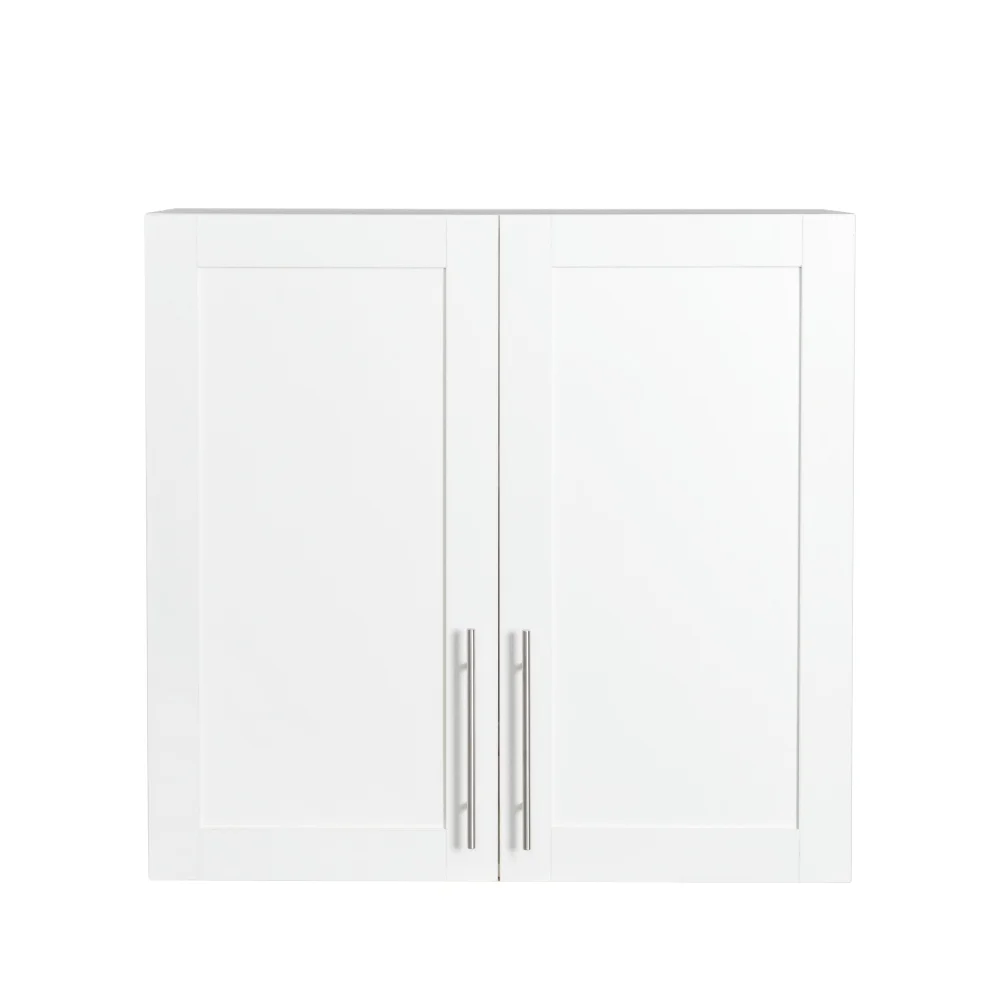 Stackable Wall Cabinet,Hanging Wall Mount Storage Cabinet with Adjustable Shelves and Doors,Sideboard Buffet Cupboard,Console Table,White Wood Finish,11.81 "D x 31.50"W x 29.92 "H
