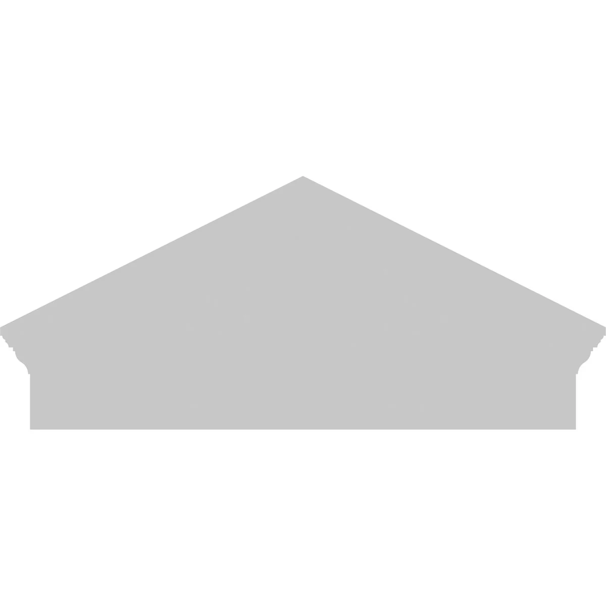 Ekena Millwork 52"W x 19-7/8"H x 2-3/4"P (Pitch 6/12) Peaked Cap Sunburst Architectural Grade PVC Combination Pediment