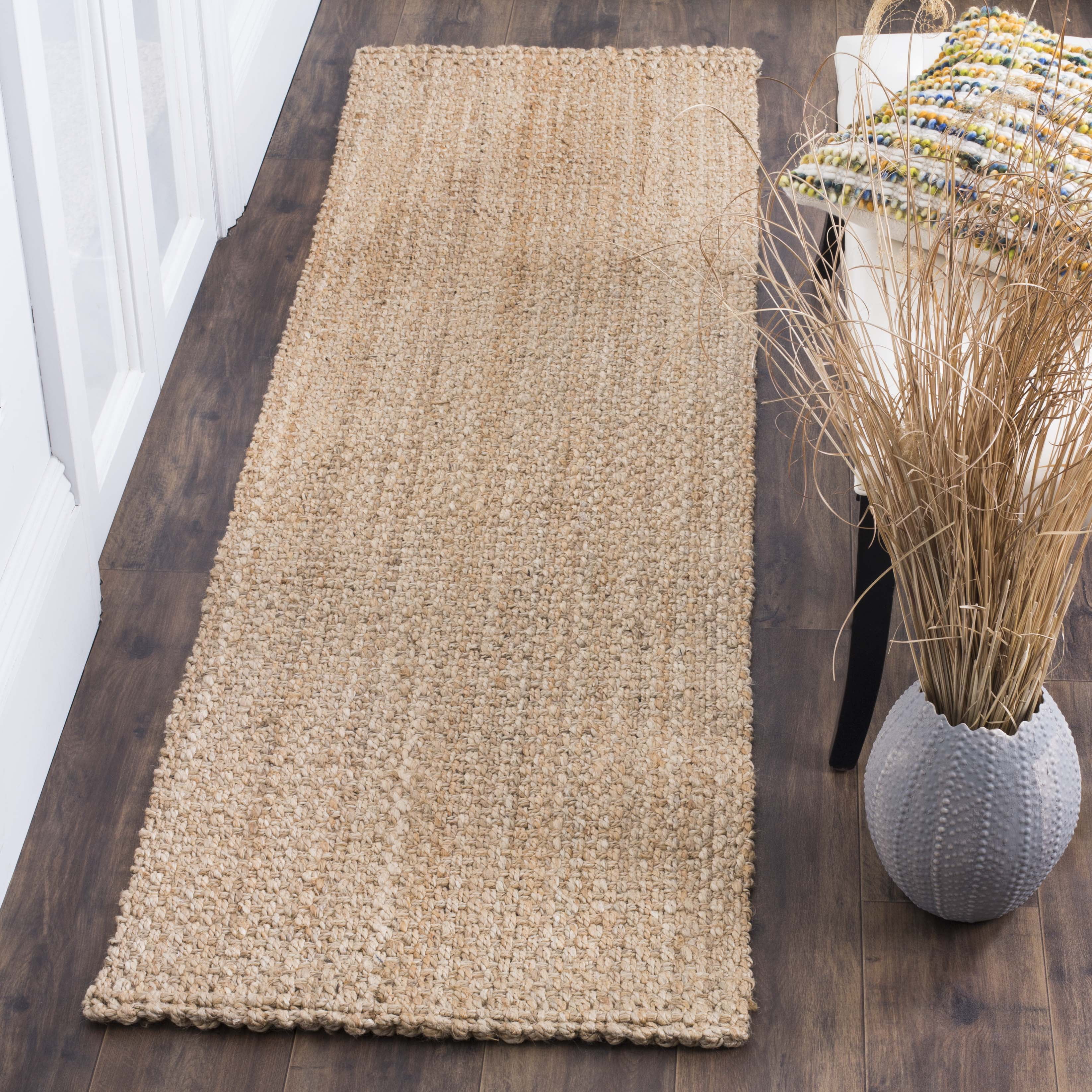 SAFAVIEH Natural Fiber Malcolm Braided Jute Runner Rug, Natural, 2’3″ x 20′