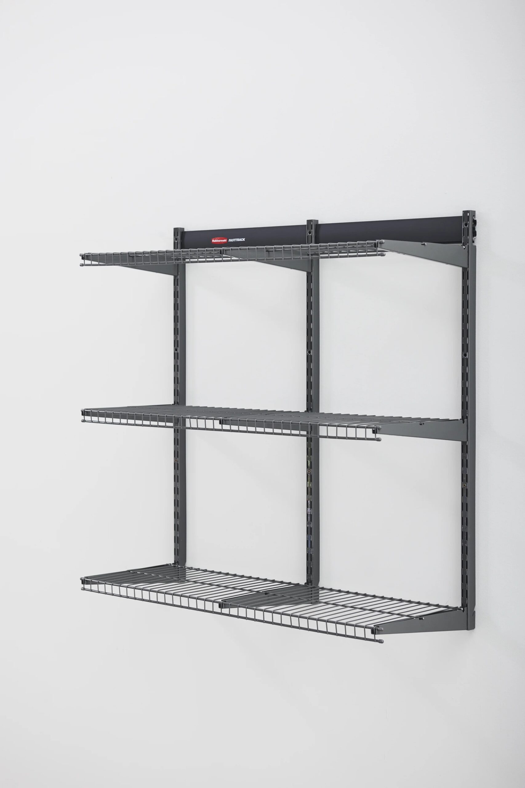 Rubbermaid Garage FastTrack 36" x 12" Shelf Kit, 3-Shelves, Black