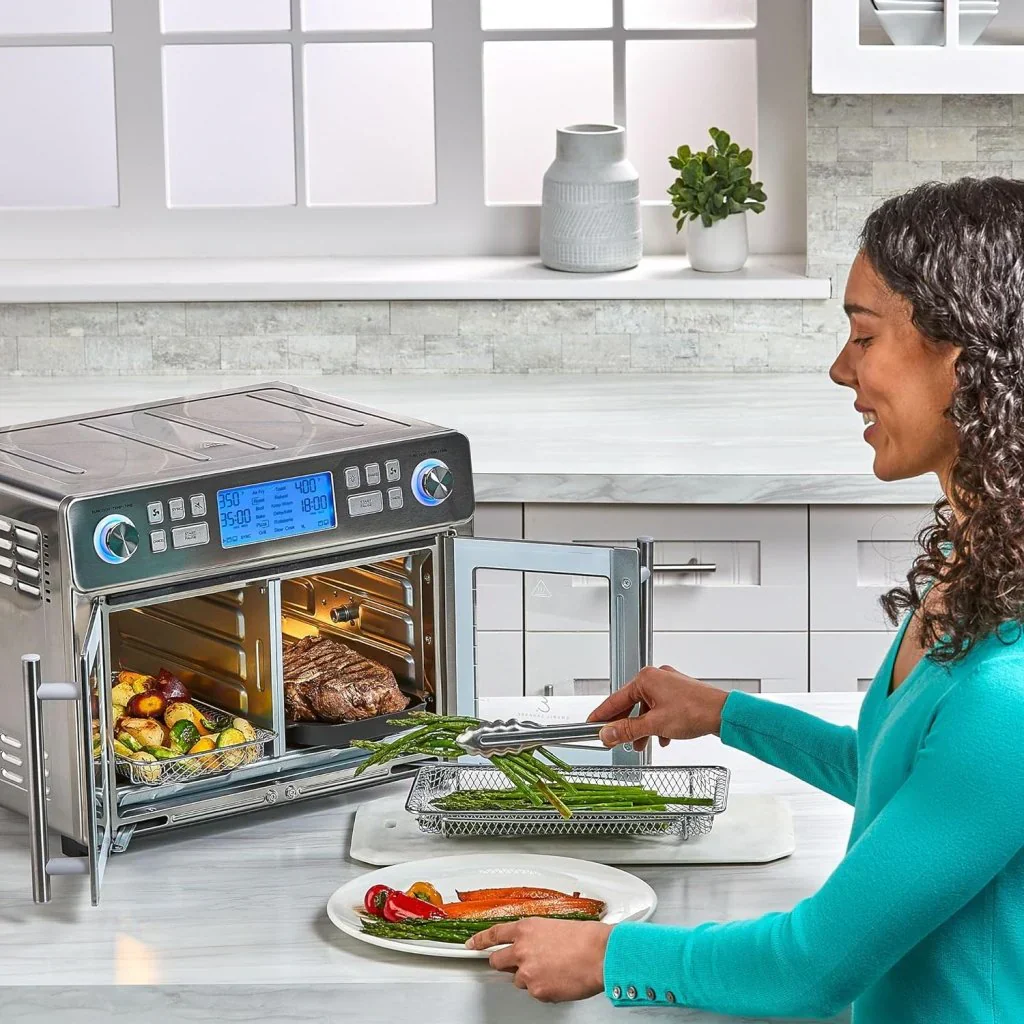 Emeril Lagasse Dual Zone 360 Air Fryer Oven Combo with French Door, 25 QT Extra Large, Cook Two Foods in Different Ways, Up to 60% Faster from Frozen to Finish
