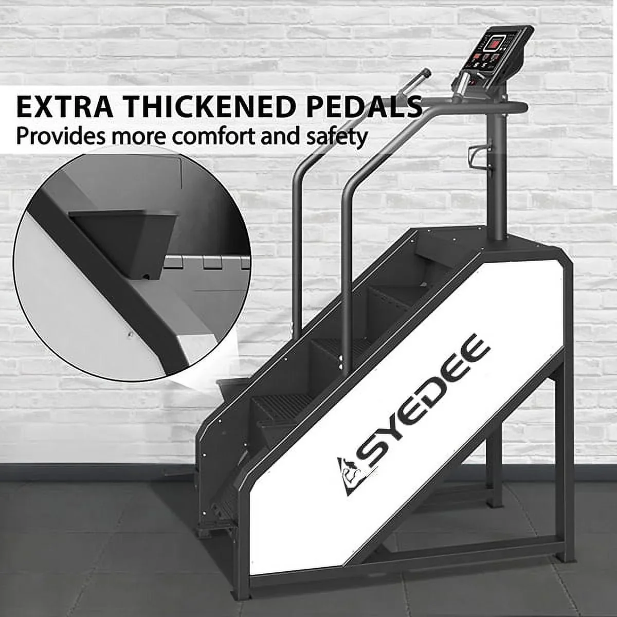 syedee Stair Stepper With LED Screen, 12 Workout Programs, 441LBS, 24-164 Steps/Minute, White