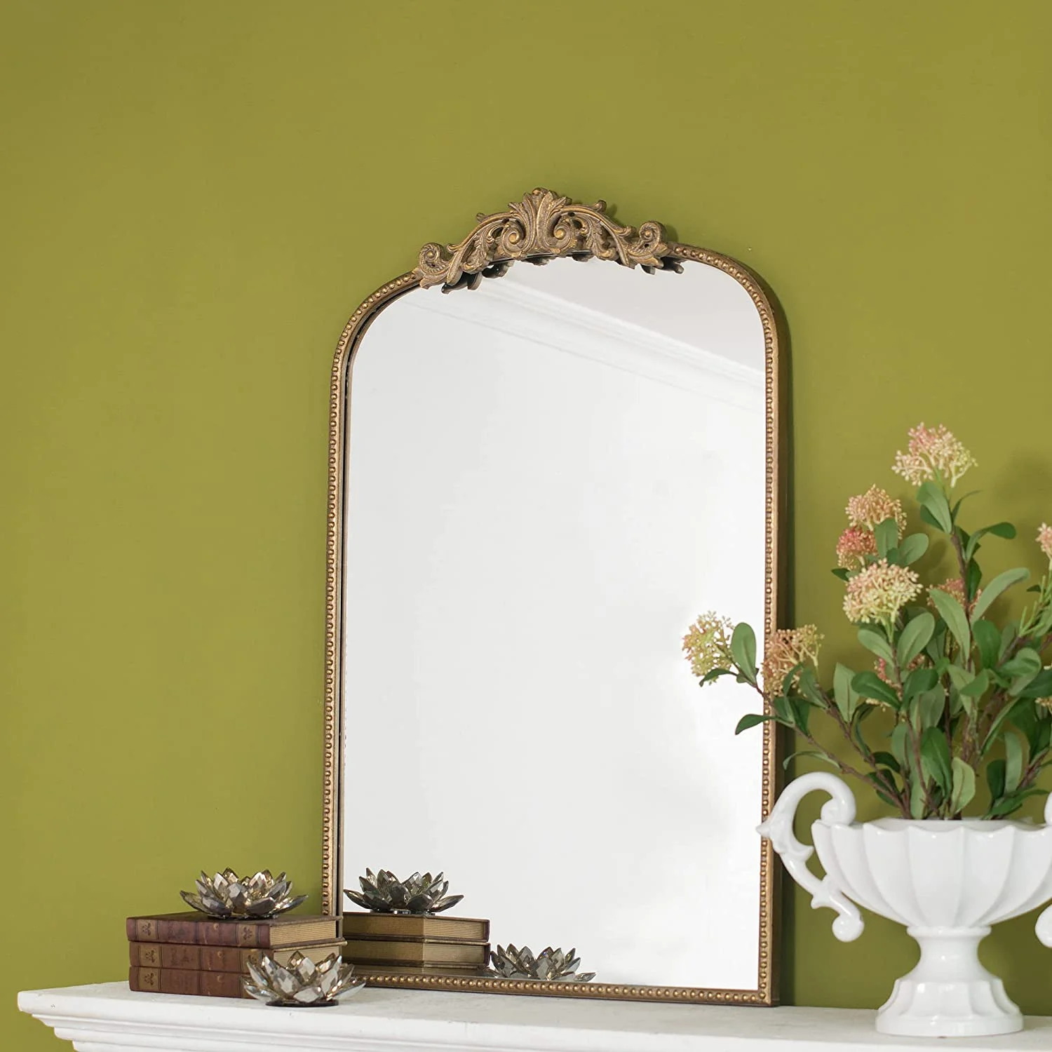 A&B Home Arched Mirror - 24" x 36" Gold Mirror for Wall Decor
