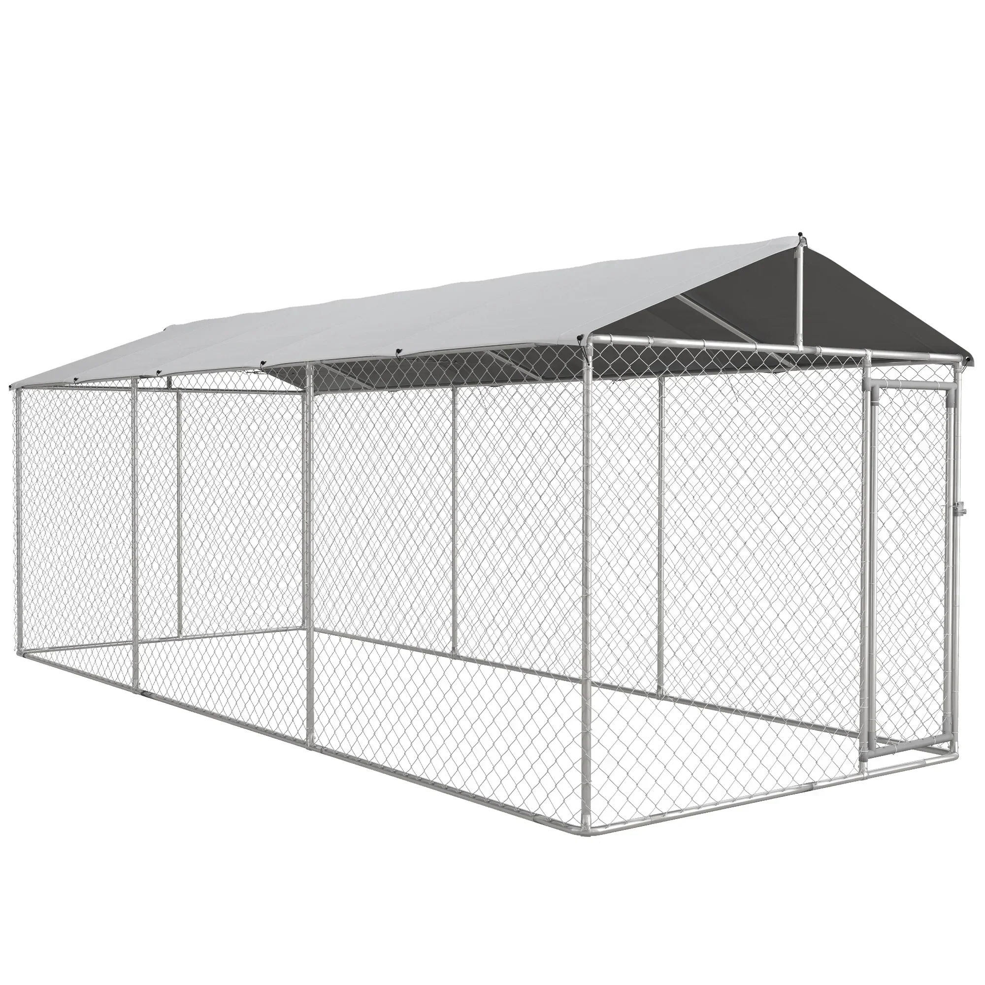 PawHut 19.7′ x 7.5′ x 7.5′ Outdoor Dog Kennel W/ Waterproof Roof