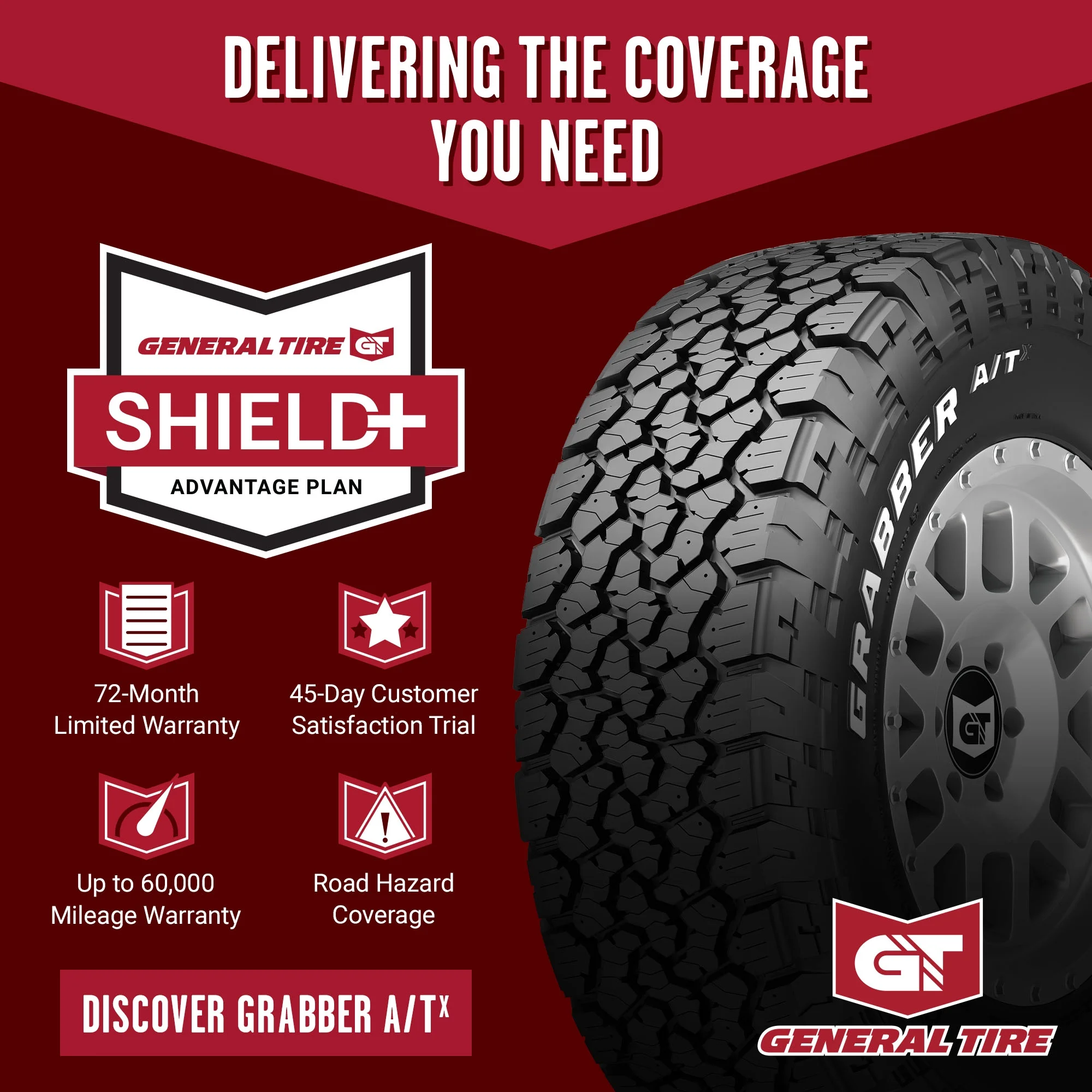 General Grabber A/T X All Terrain 265/50R20 107T Light Truck Tire