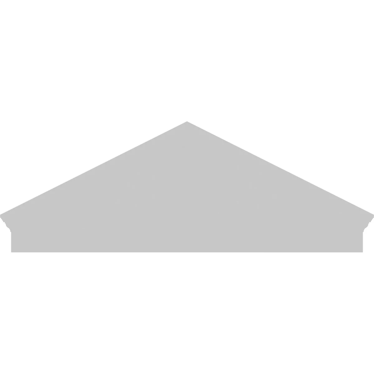 Ekena Millwork 52"W x 19-7/8"H x 2-3/4"P (Pitch 6/12) Peaked Cap Sunburst Architectural Grade PVC Combination Pediment