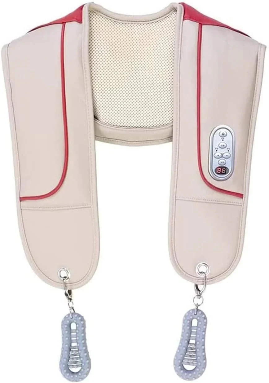 Heated neck massager, acupressure neck and shoulder massager pillow, portable electric back massager