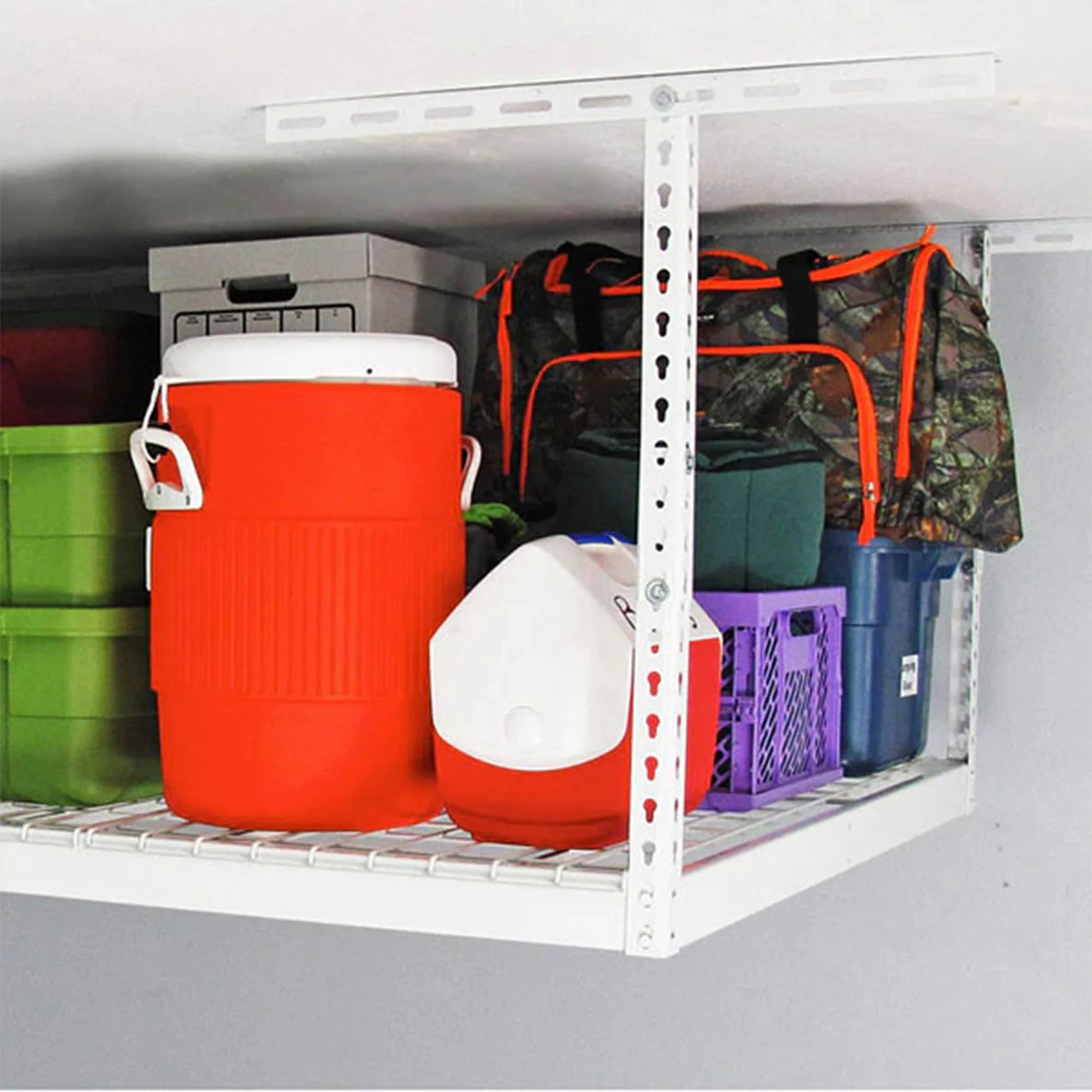 MonsterRax 4' x 8' Overhead Garage Storage Rack Holds 500 Pounds, White