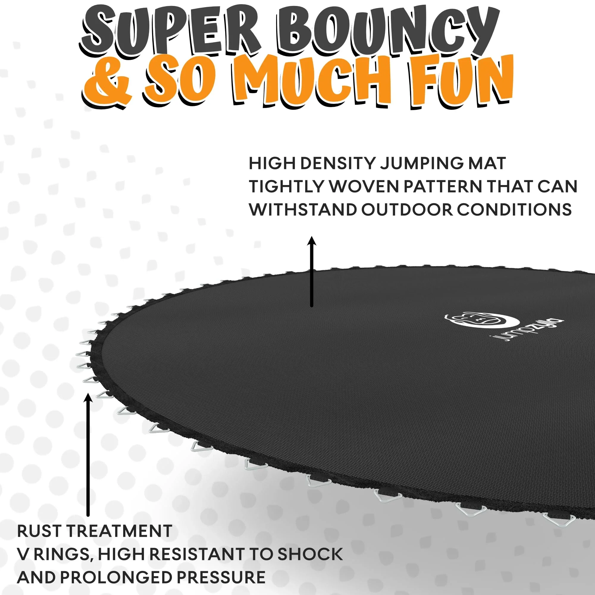 JUMPZYLLA Outdoor Trampoline With Enclosure, 8FT, Black & Blue – 14FT
