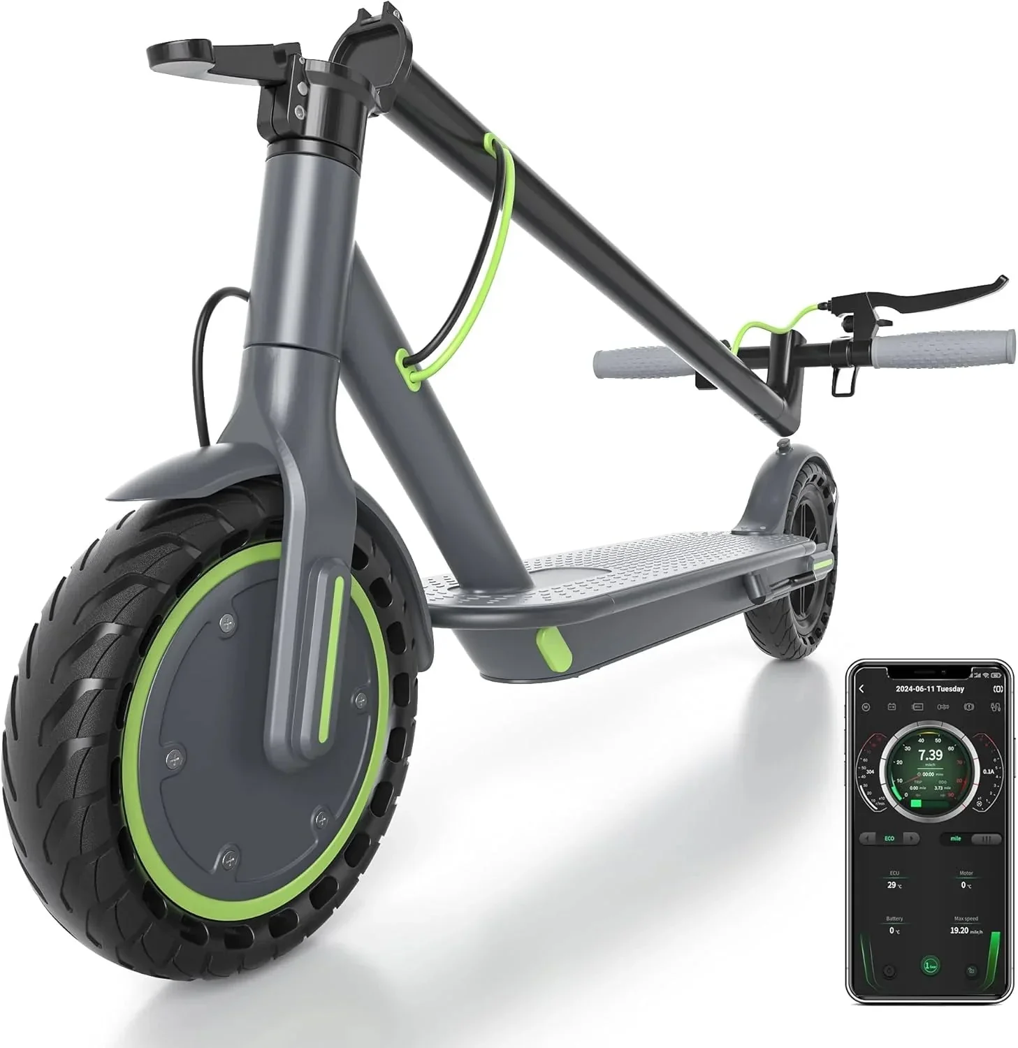 Roinside Electric Scooter, 8.5 in Solid Tires, 350W, 19 MPH, 21-23 Miles - UP12 Plus